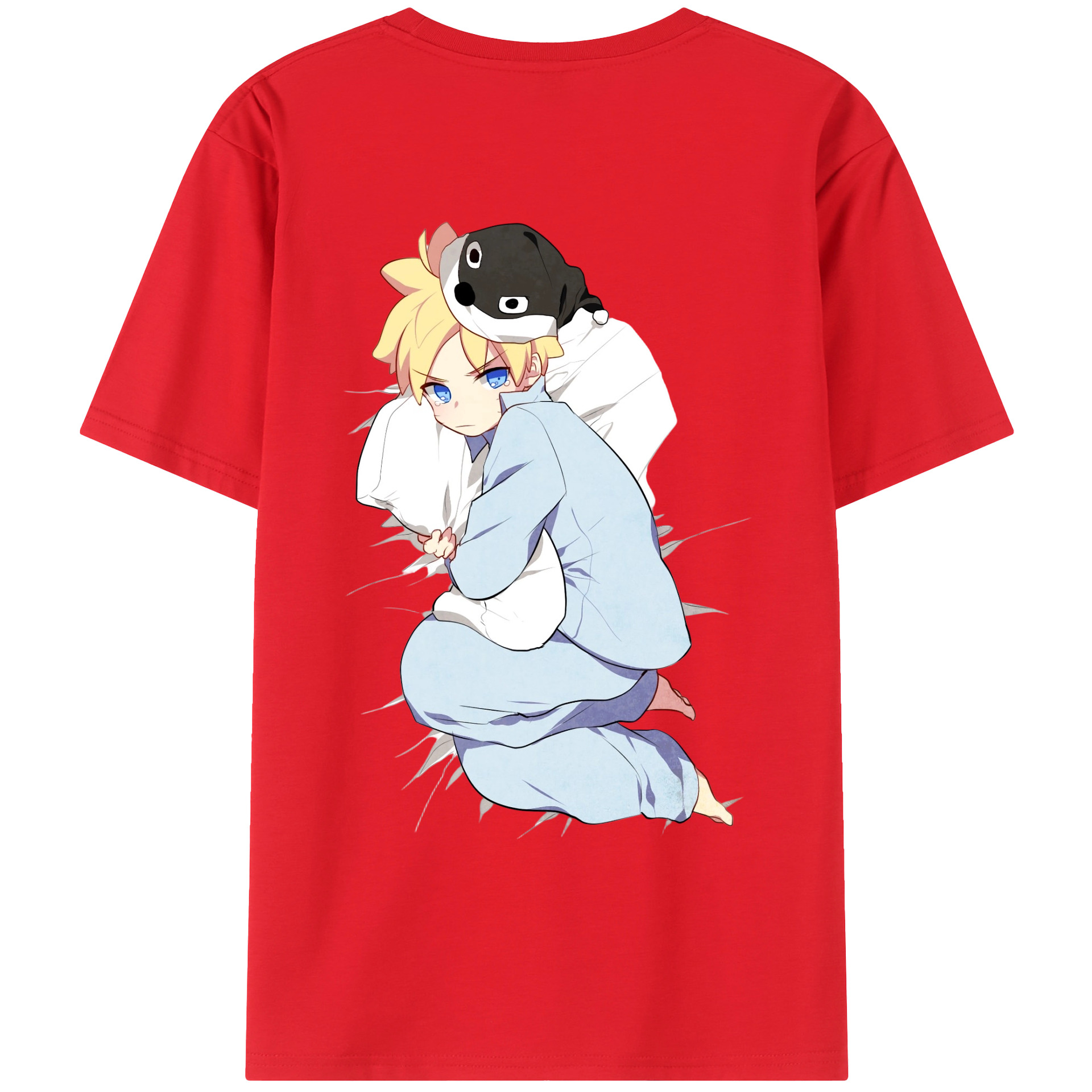 （画像用） NARUTO -ナルト- うずまき ナルト Uzumaki Naruto 綿100％ メンズ半袖Tシャツ（バックプリント） 通気性
