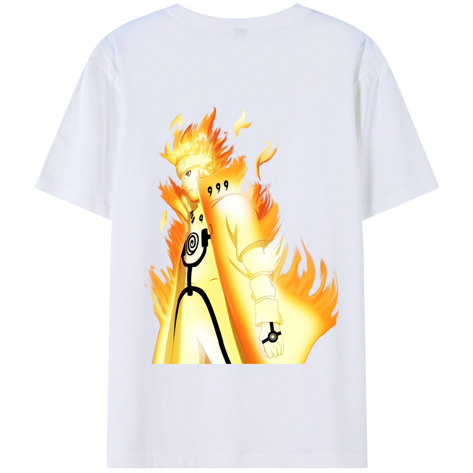 （画像用） NARUTO -ナルト- うずまき ナルト Uzumaki Naruto 綿100％ メンズ半袖Tシャツ（バックプリント） 通気性