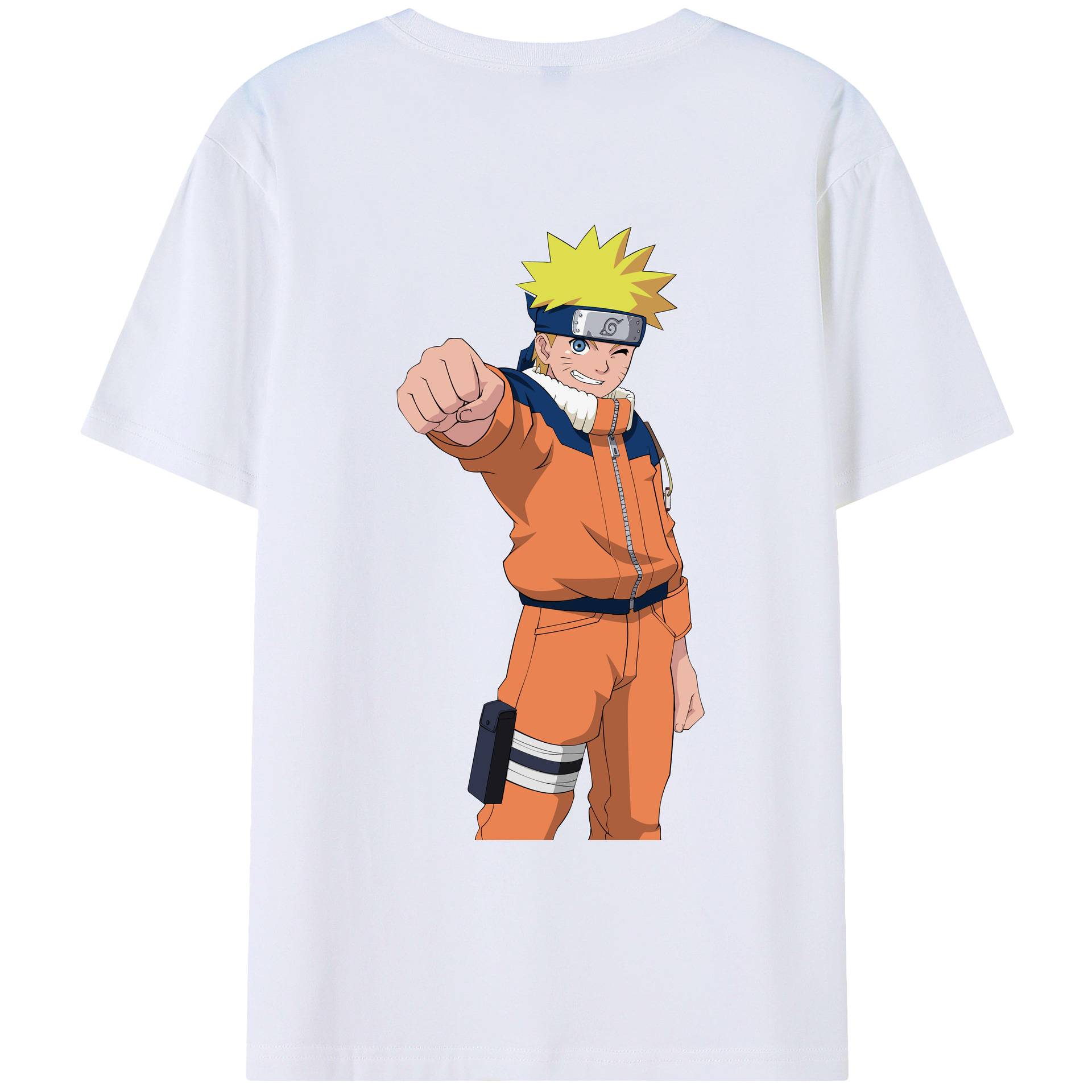 （画像用） NARUTO -ナルト- うずまき ナルト Uzumaki Naruto 綿100％ メンズ半袖Tシャツ（バックプリント） 通気性