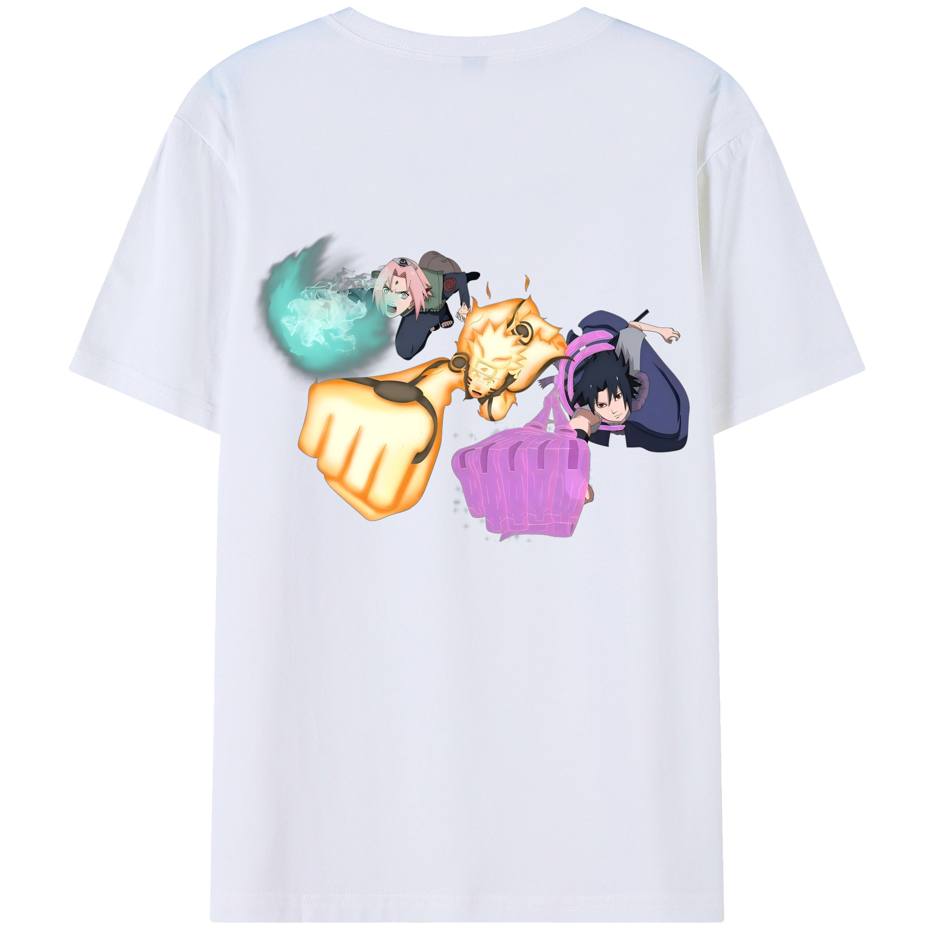 （画像用） NARUTO -ナルト- うずまき ナルト Uzumaki Naruto 綿100％ メンズ半袖Tシャツ（バックプリント） 通気性