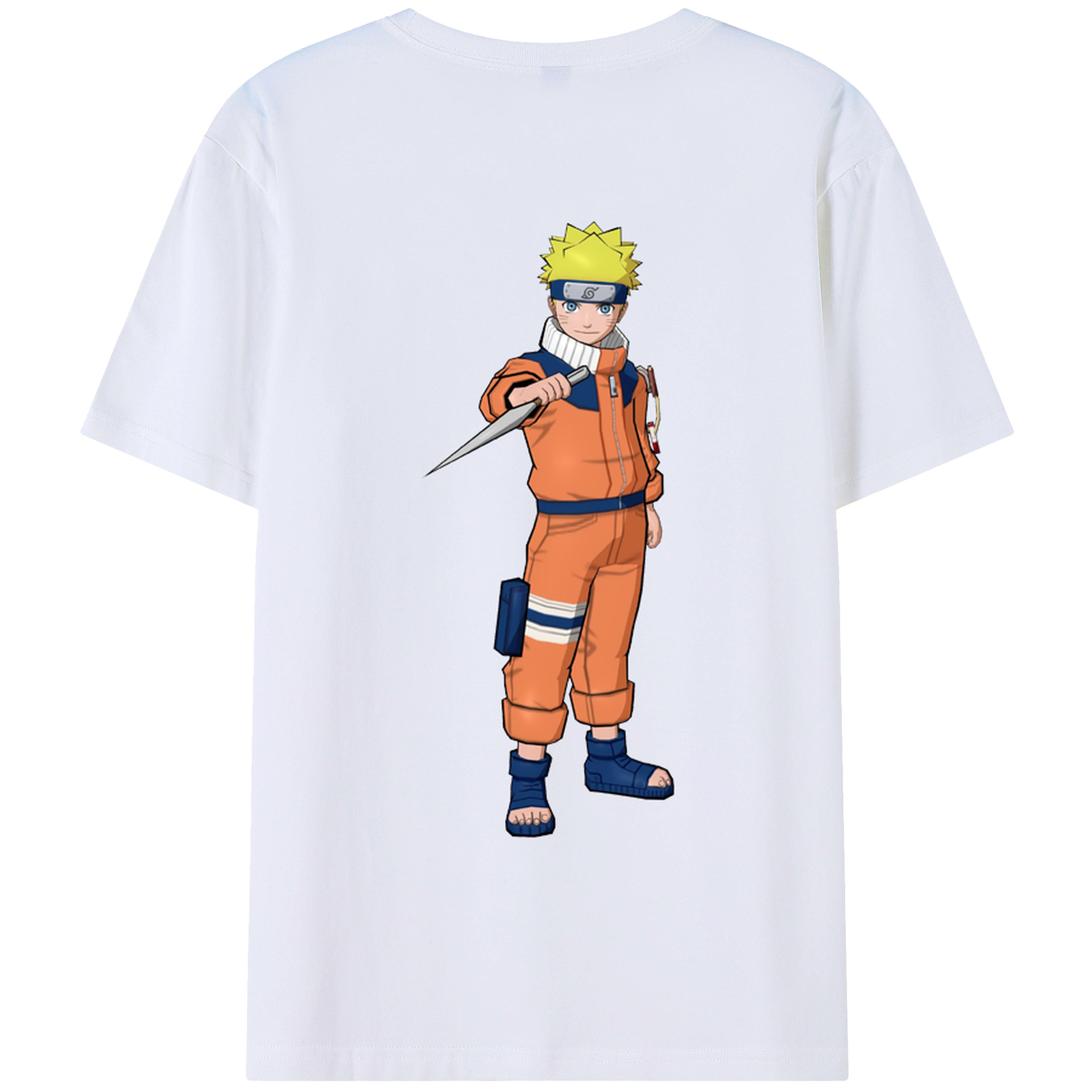 （画像用） NARUTO -ナルト- うずまき ナルト Uzumaki Naruto 綿100％ メンズ半袖Tシャツ（バックプリント） 通気性