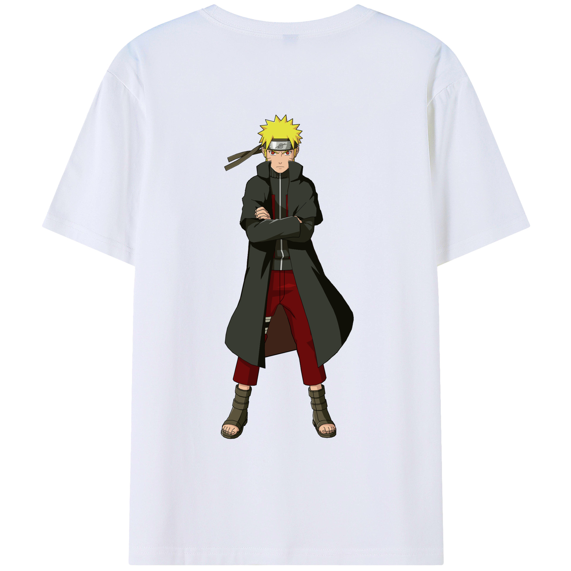 （画像用） NARUTO -ナルト- うずまき ナルト Uzumaki Naruto 綿100％ メンズ半袖Tシャツ（バックプリント） 通気性