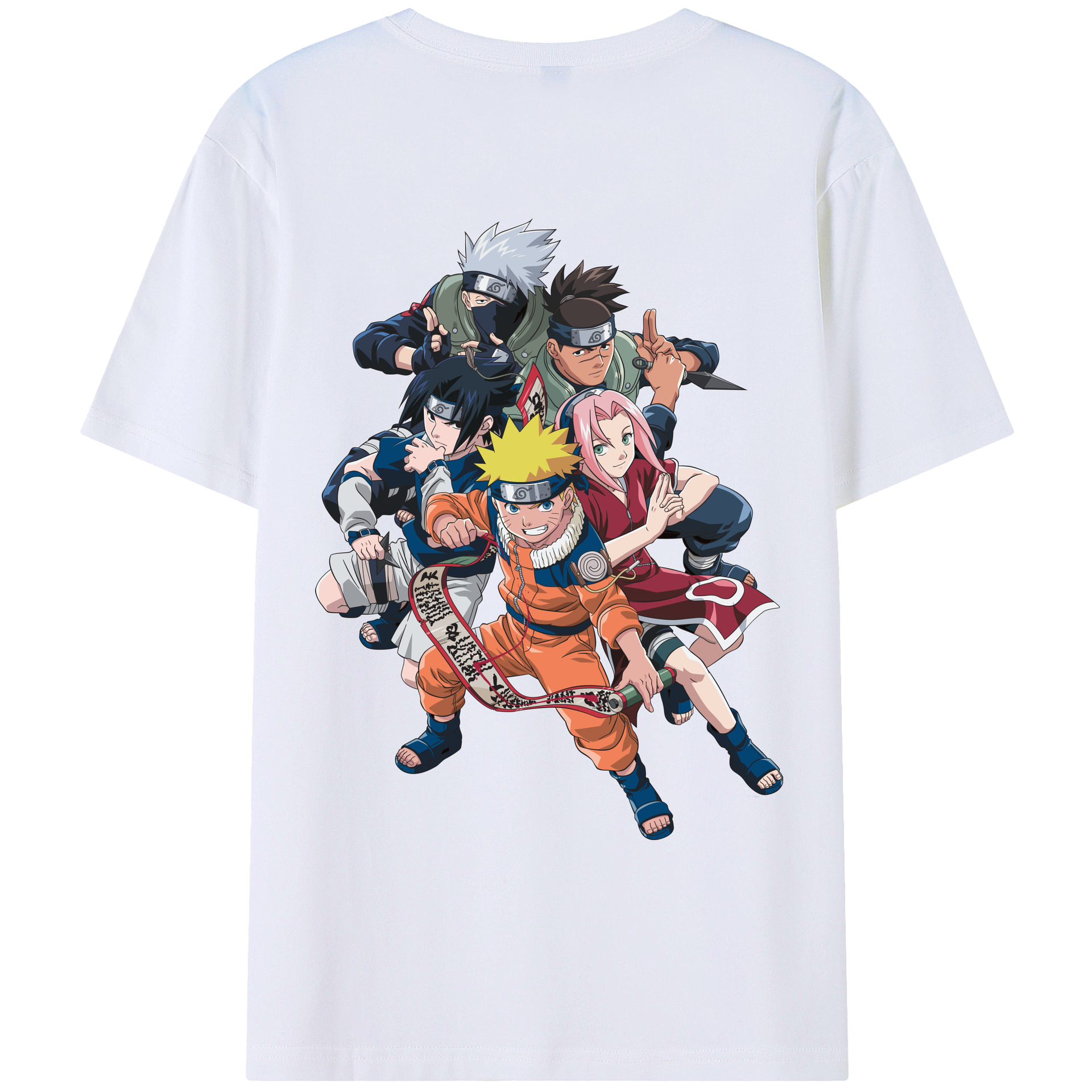 （画像用） NARUTO -ナルト- うずまき ナルト Uzumaki Naruto 綿100％ メンズ半袖Tシャツ（バックプリント） 通気性