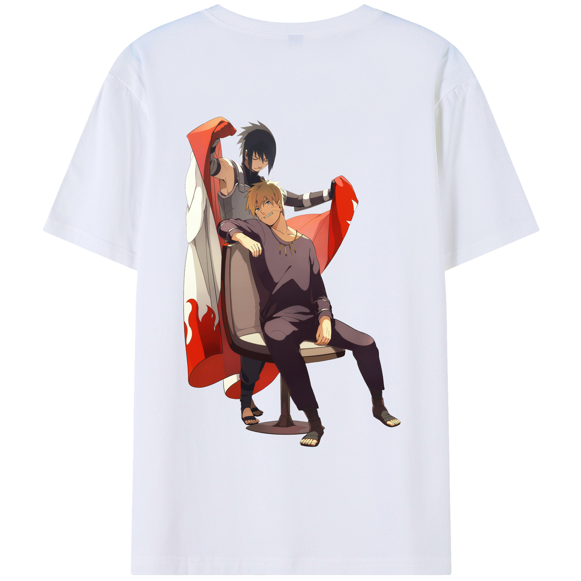 （画像用） NARUTO -ナルト- うずまき ナルト Uzumaki Naruto 綿100％ メンズ半袖Tシャツ（バックプリント） 通気性