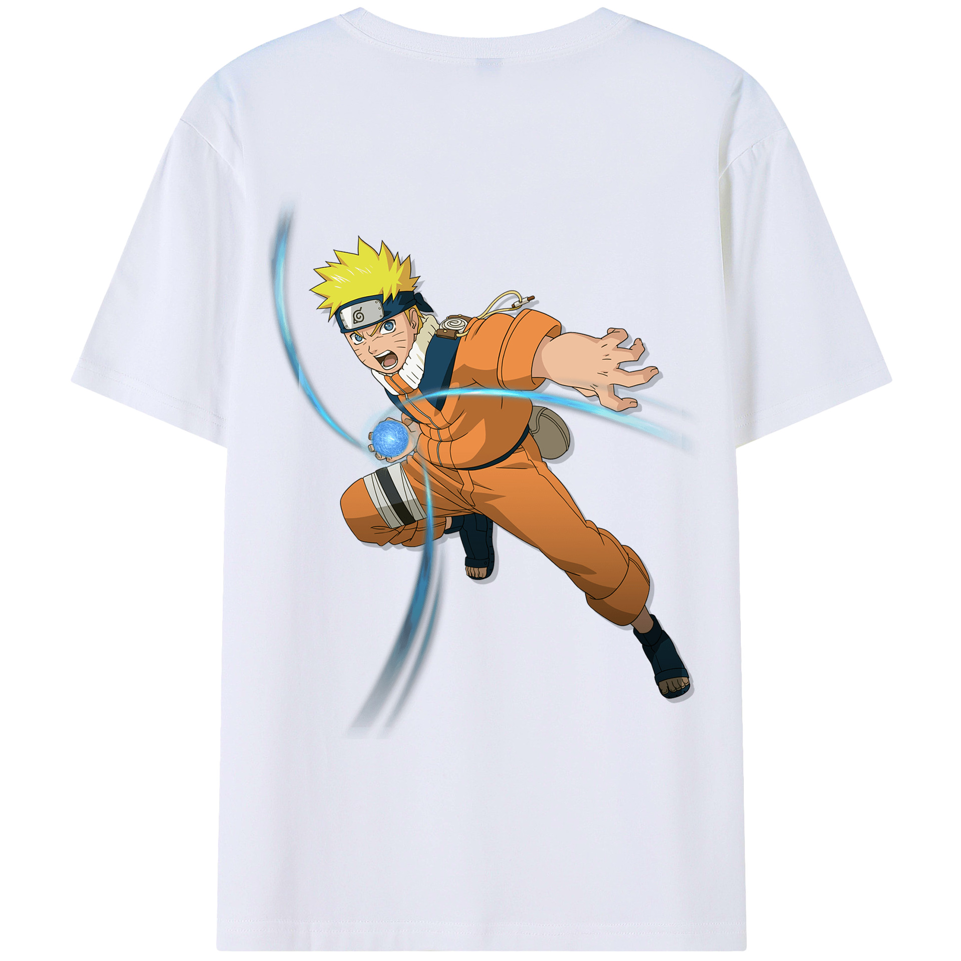 （画像用） NARUTO -ナルト- うずまき ナルト Uzumaki Naruto 綿100％ メンズ半袖Tシャツ（バックプリント） 通気性