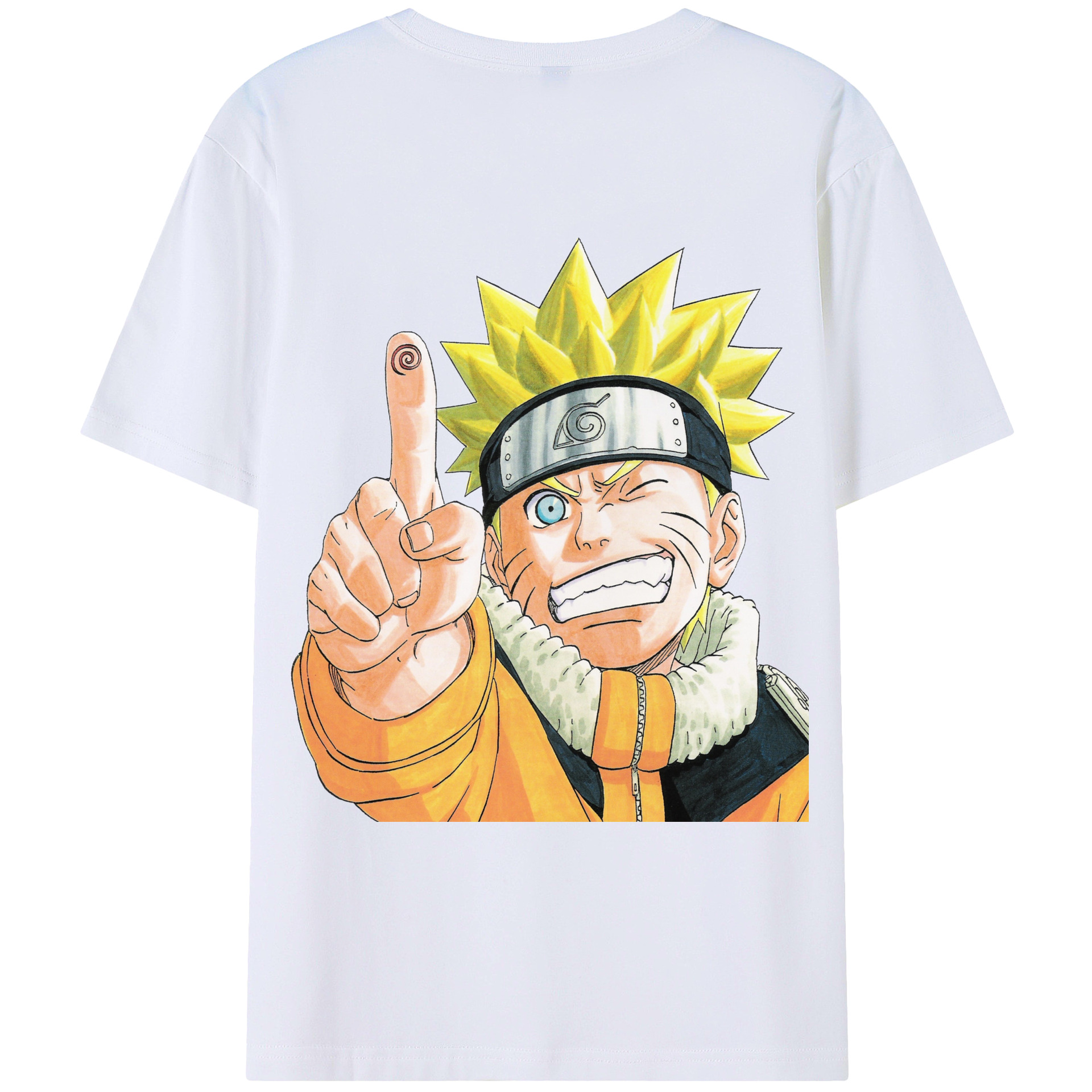 （画像用） NARUTO -ナルト- うずまき ナルト Uzumaki Naruto 綿100％ メンズ半袖Tシャツ（バックプリント） 通気性