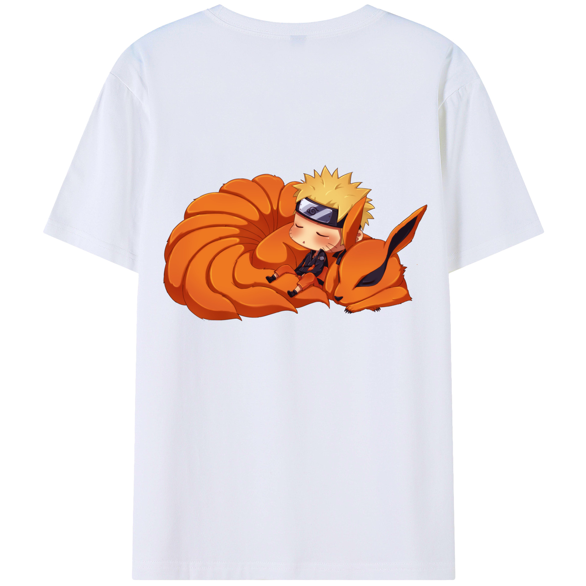 （画像用） NARUTO -ナルト- うずまき ナルト Uzumaki Naruto 綿100％ メンズ半袖Tシャツ（バックプリント） 通気性