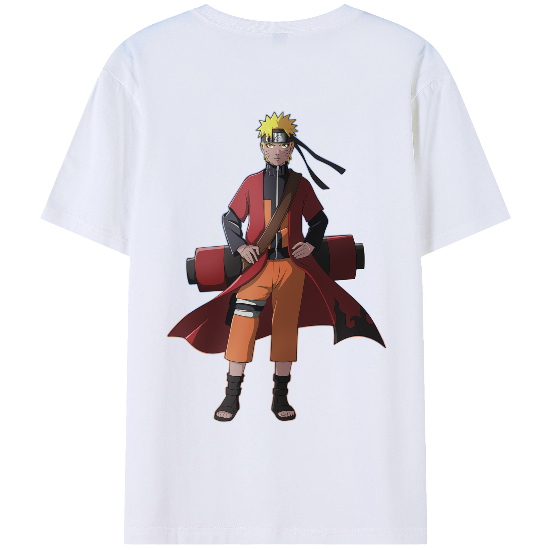 （画像用） NARUTO -ナルト- うずまき ナルト Uzumaki Naruto 綿100％ メンズ半袖Tシャツ（バックプリント） 通気性