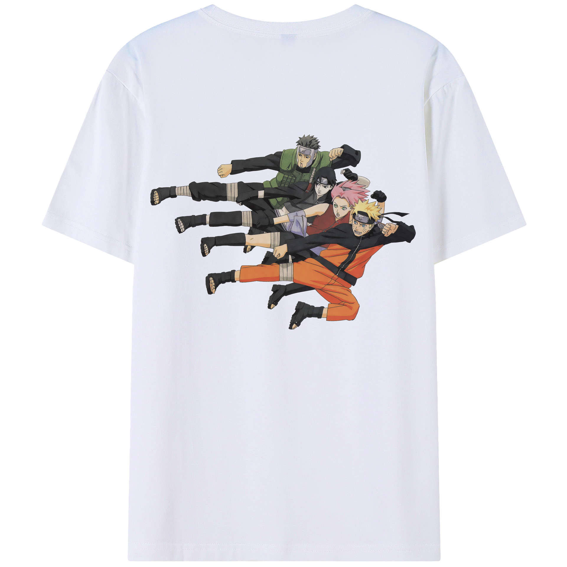 （画像用） NARUTO -ナルト- うずまき ナルト Uzumaki Naruto 綿100％ メンズ半袖Tシャツ（バックプリント） 通気性