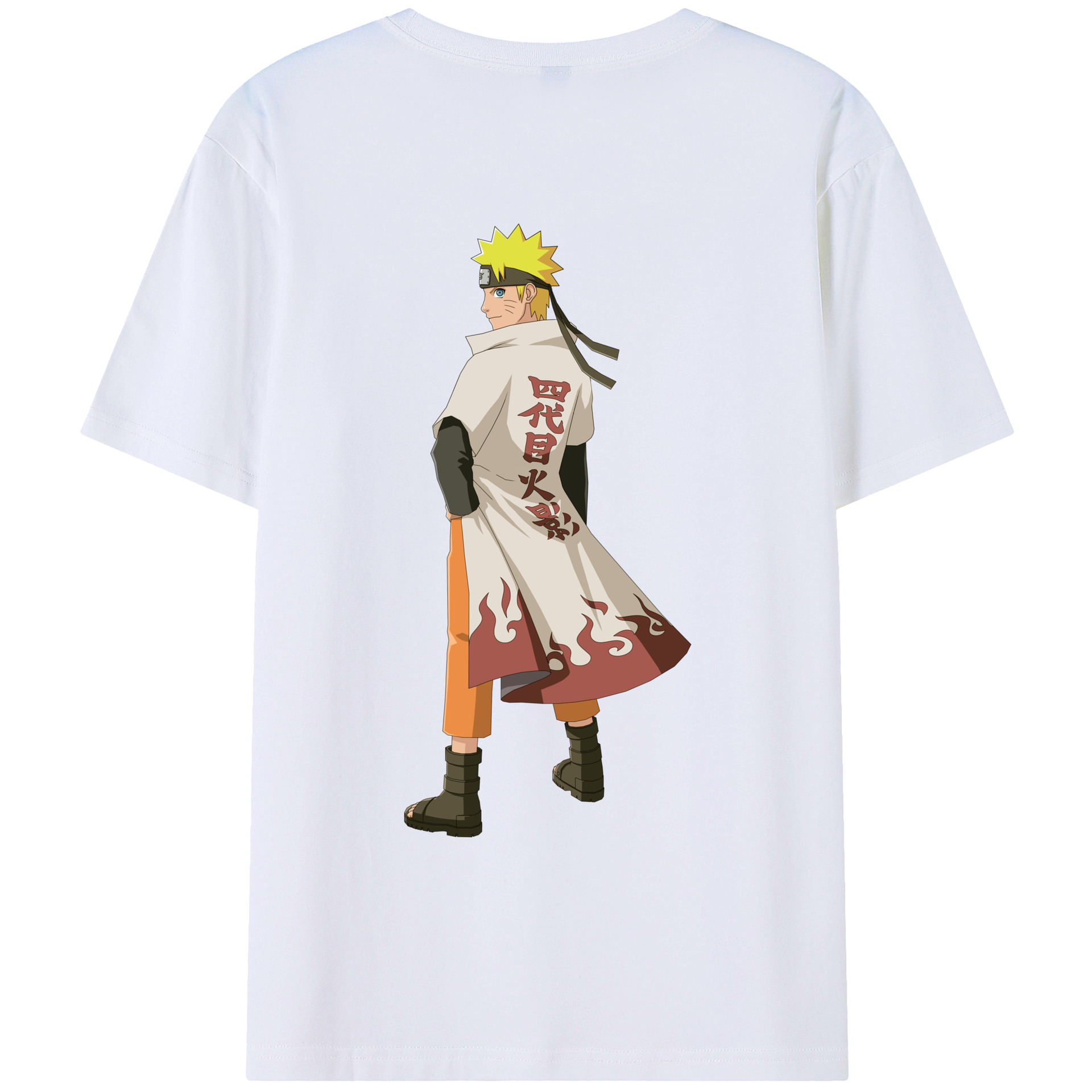 （画像用） NARUTO -ナルト- うずまき ナルト Uzumaki Naruto 綿100％ メンズ半袖Tシャツ（バックプリント） 通気性