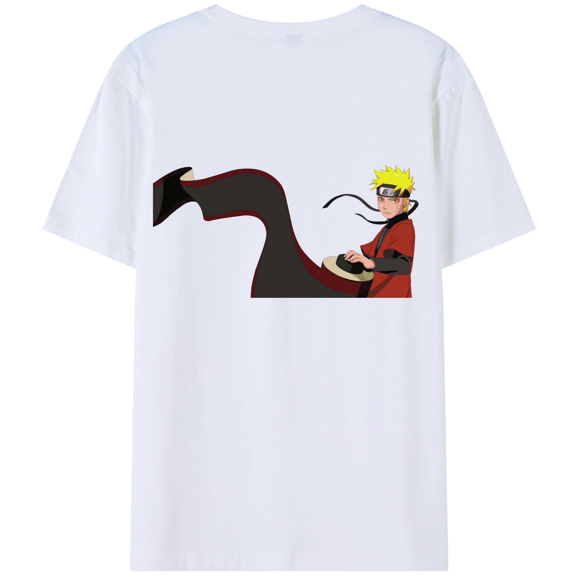 （画像用） NARUTO -ナルト- うずまき ナルト Uzumaki Naruto 綿100％ メンズ半袖Tシャツ（バックプリント） 通気性