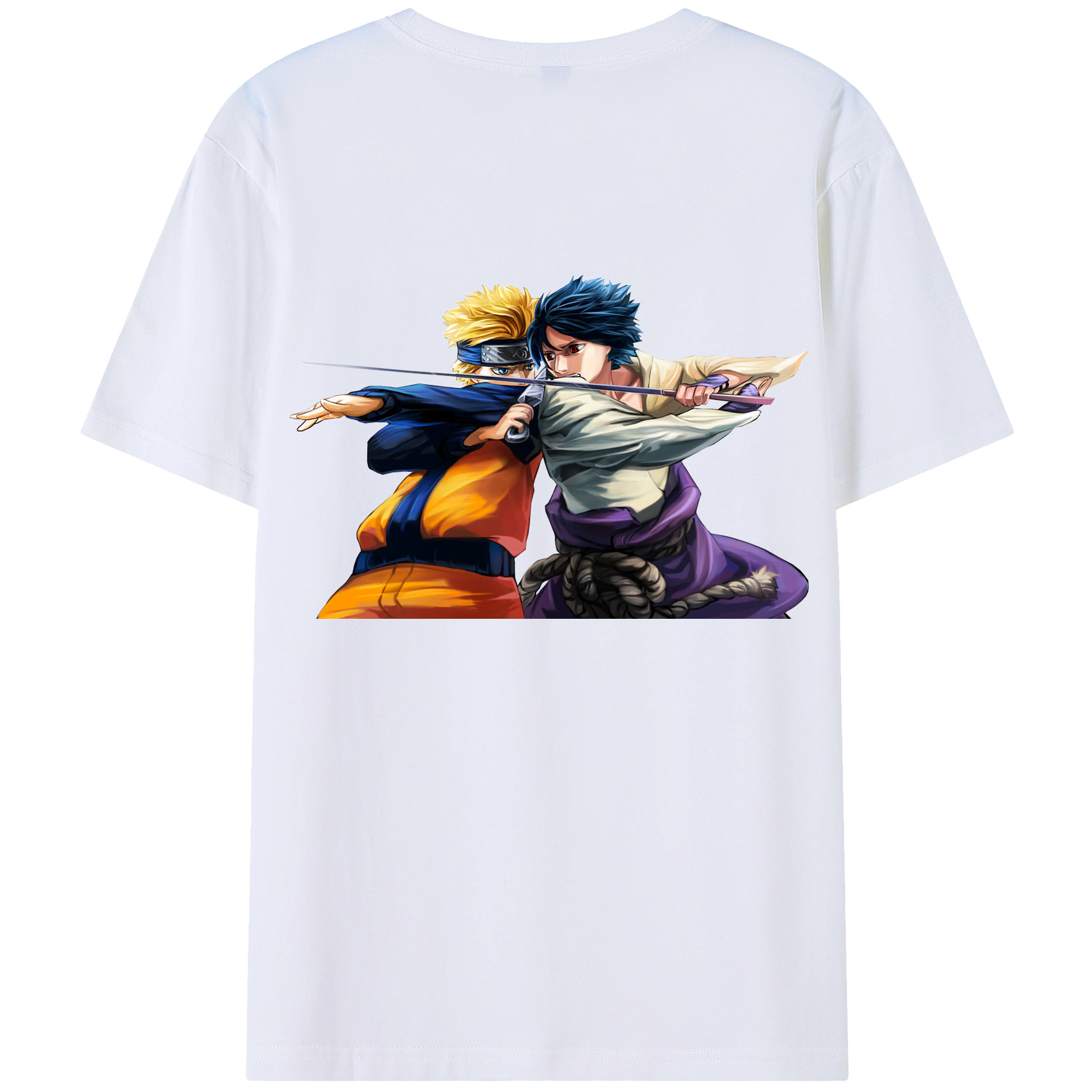 （画像用） NARUTO -ナルト- うずまき ナルト Uzumaki Naruto 綿100％ メンズ半袖Tシャツ（バックプリント） 通気性