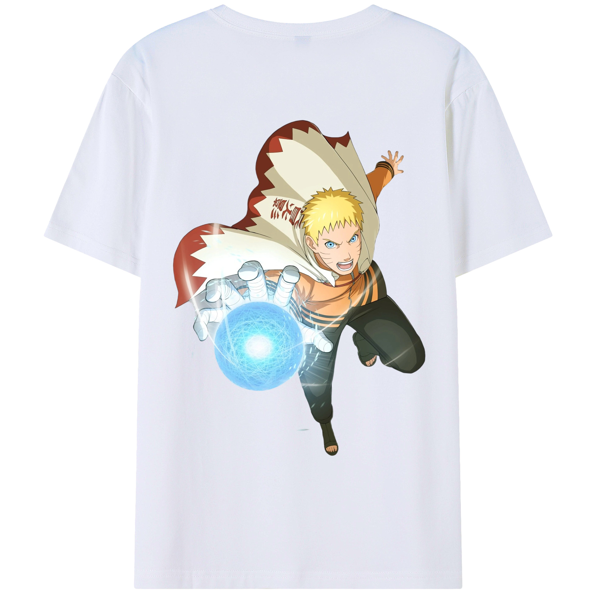 （画像用） NARUTO -ナルト- うずまき ナルト Uzumaki Naruto 綿100％ メンズ半袖Tシャツ（バックプリント） 通気性