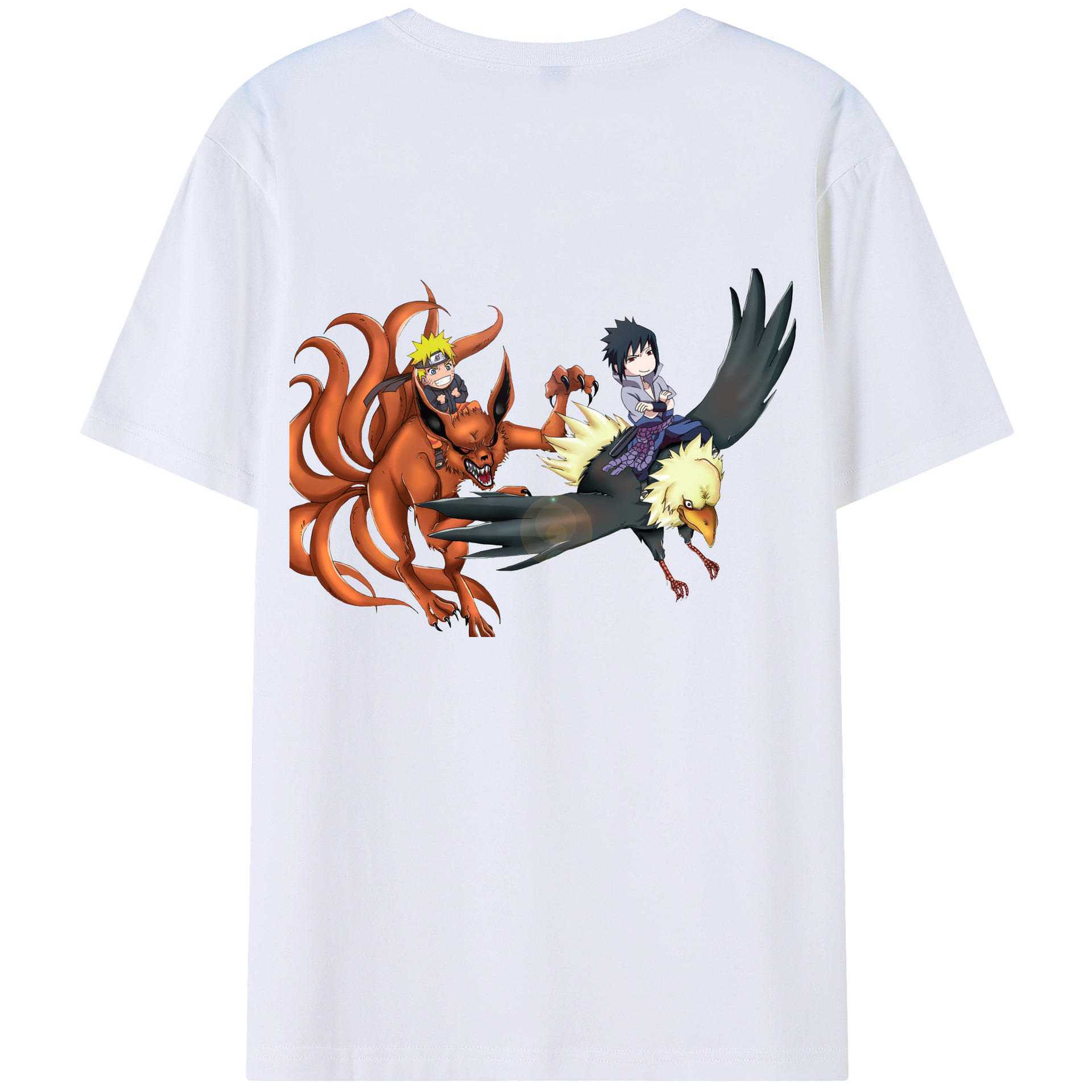（画像用） NARUTO -ナルト- うずまき ナルト Uzumaki Naruto 綿100％ メンズ半袖Tシャツ（バックプリント） 通気性