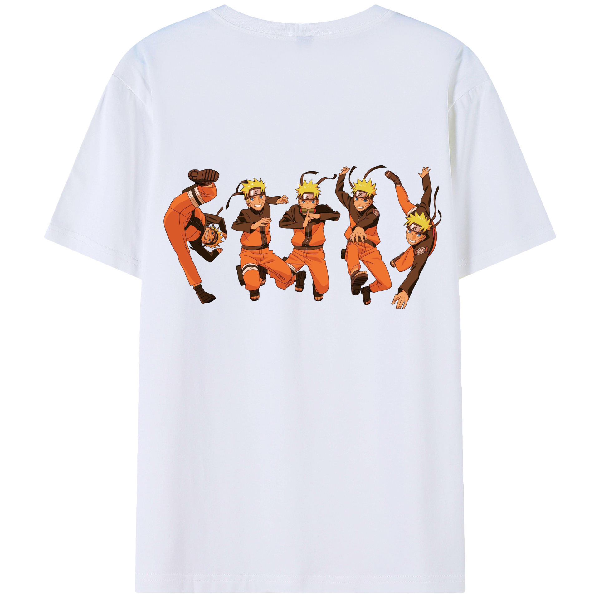 （画像用） NARUTO -ナルト- うずまき ナルト Uzumaki Naruto 綿100％ メンズ半袖Tシャツ（バックプリント） 通気性