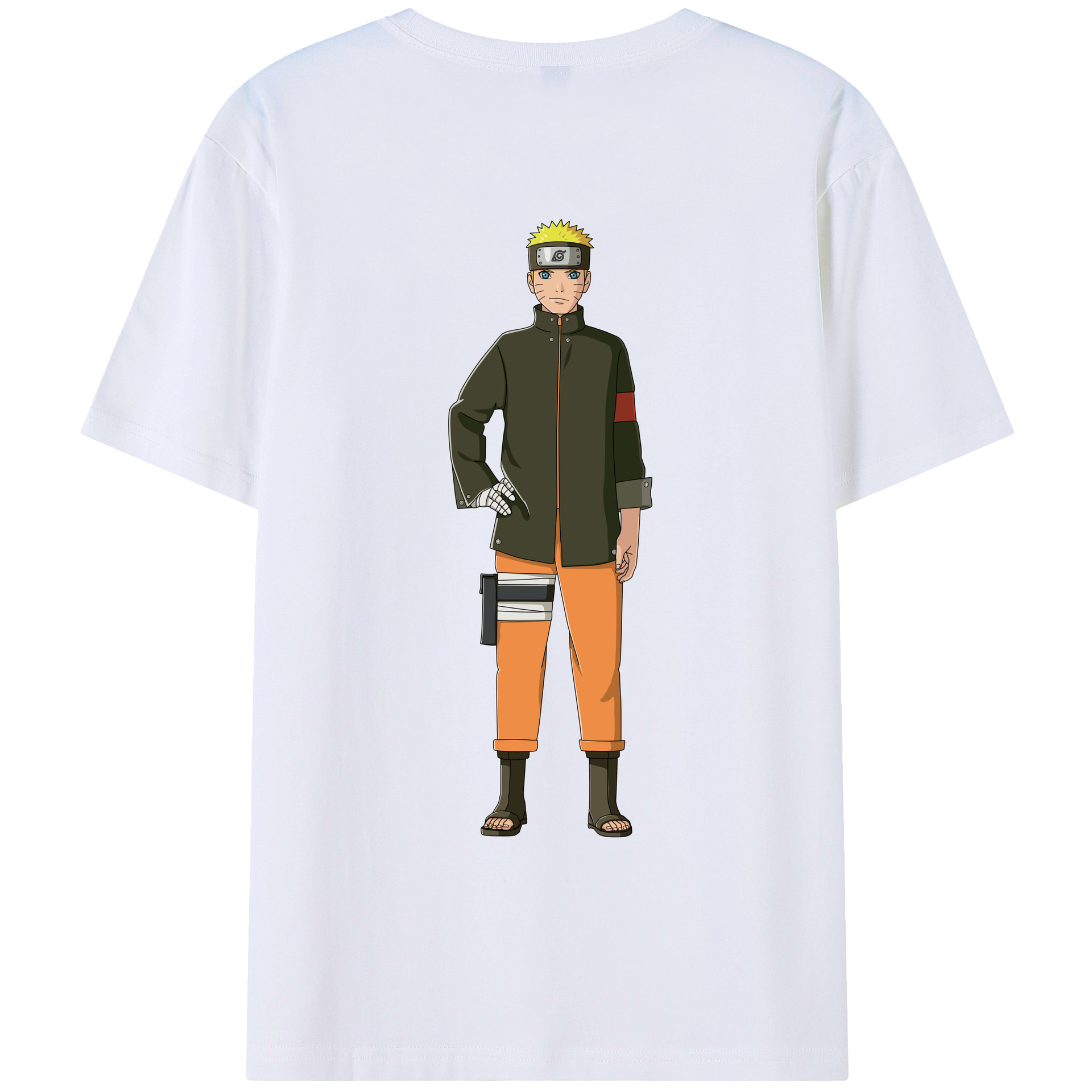 （画像用） NARUTO -ナルト- うずまき ナルト Uzumaki Naruto 綿100％ メンズ半袖Tシャツ（バックプリント） 通気性