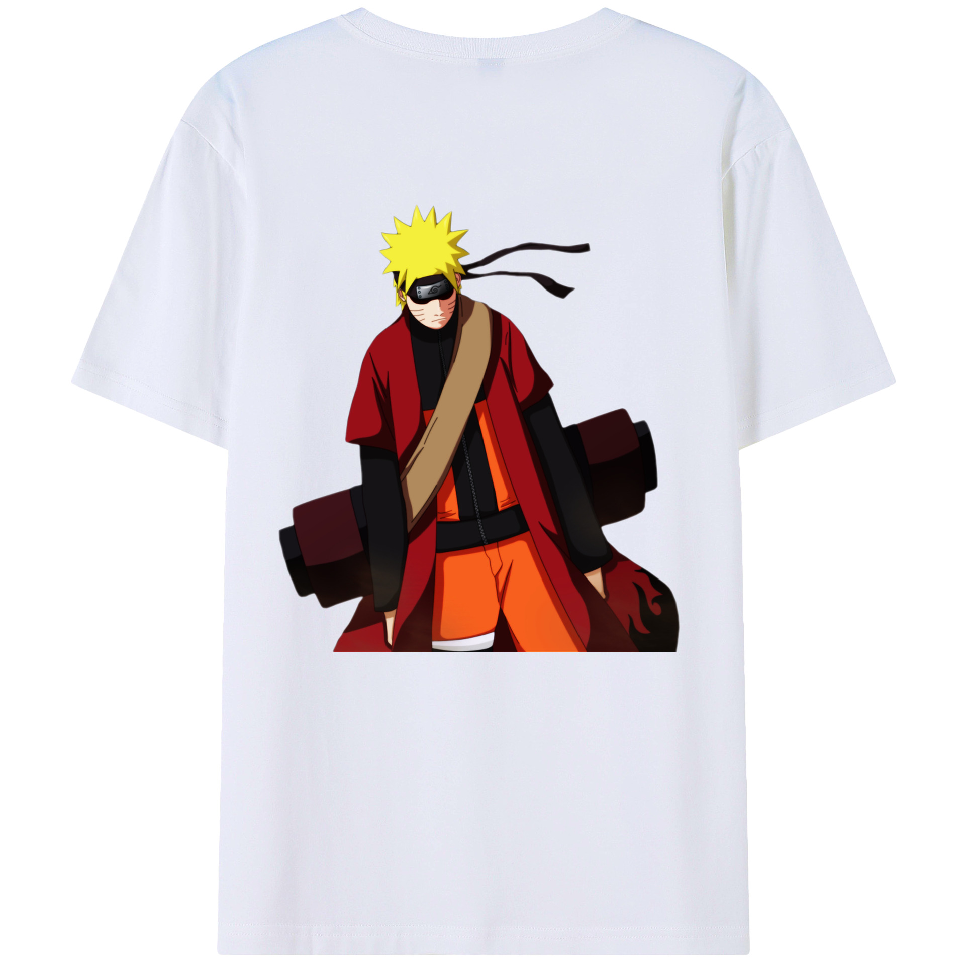（画像用） NARUTO -ナルト- うずまき ナルト Uzumaki Naruto 綿100％ メンズ半袖Tシャツ（バックプリント） 通気性