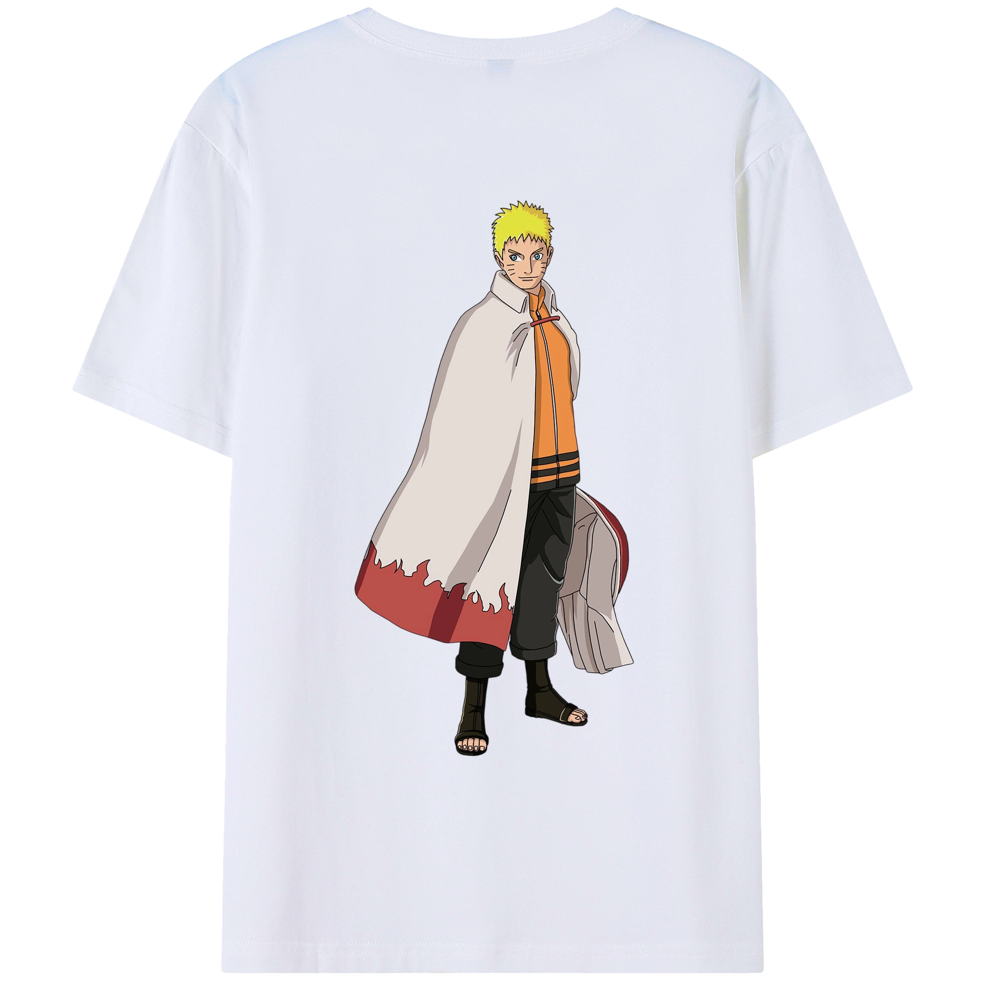 （画像用） NARUTO -ナルト- うずまき ナルト Uzumaki Naruto 綿100％ メンズ半袖Tシャツ（バックプリント） 通気性