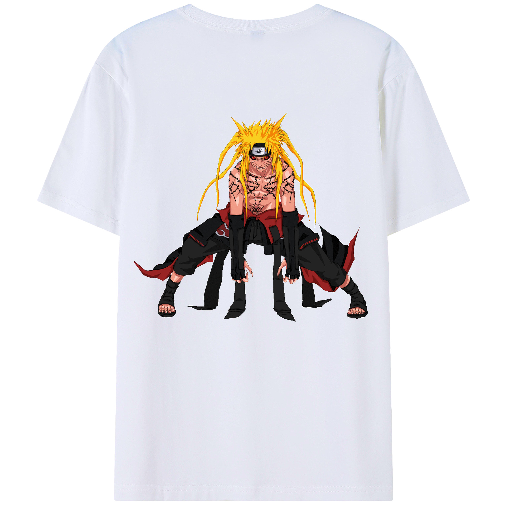 （画像用） NARUTO -ナルト- うずまき ナルト Uzumaki Naruto 綿100％ メンズ半袖Tシャツ（バックプリント） 通気性