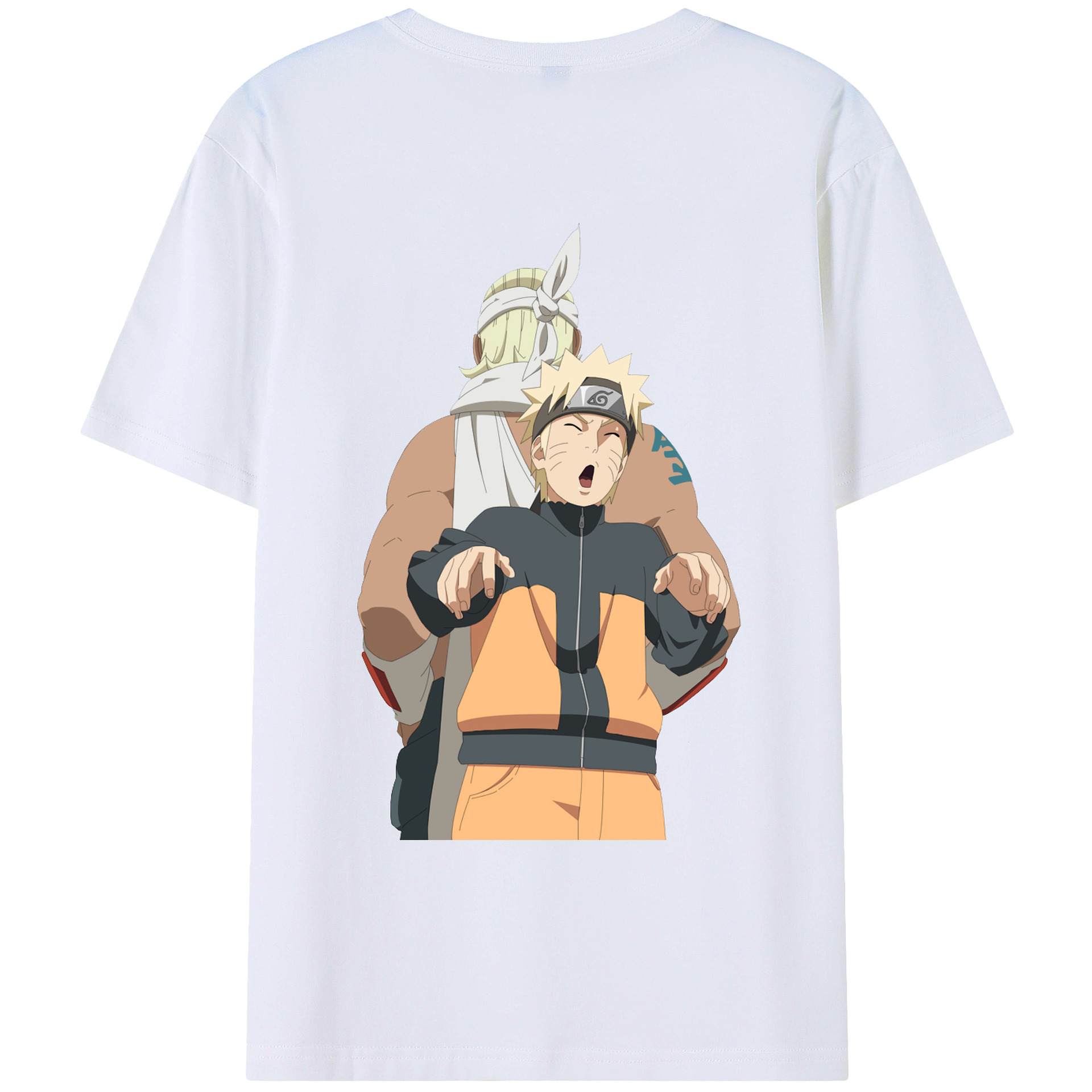 （画像用） NARUTO -ナルト- うずまき ナルト Uzumaki Naruto 綿100％ メンズ半袖Tシャツ（バックプリント） 通気性