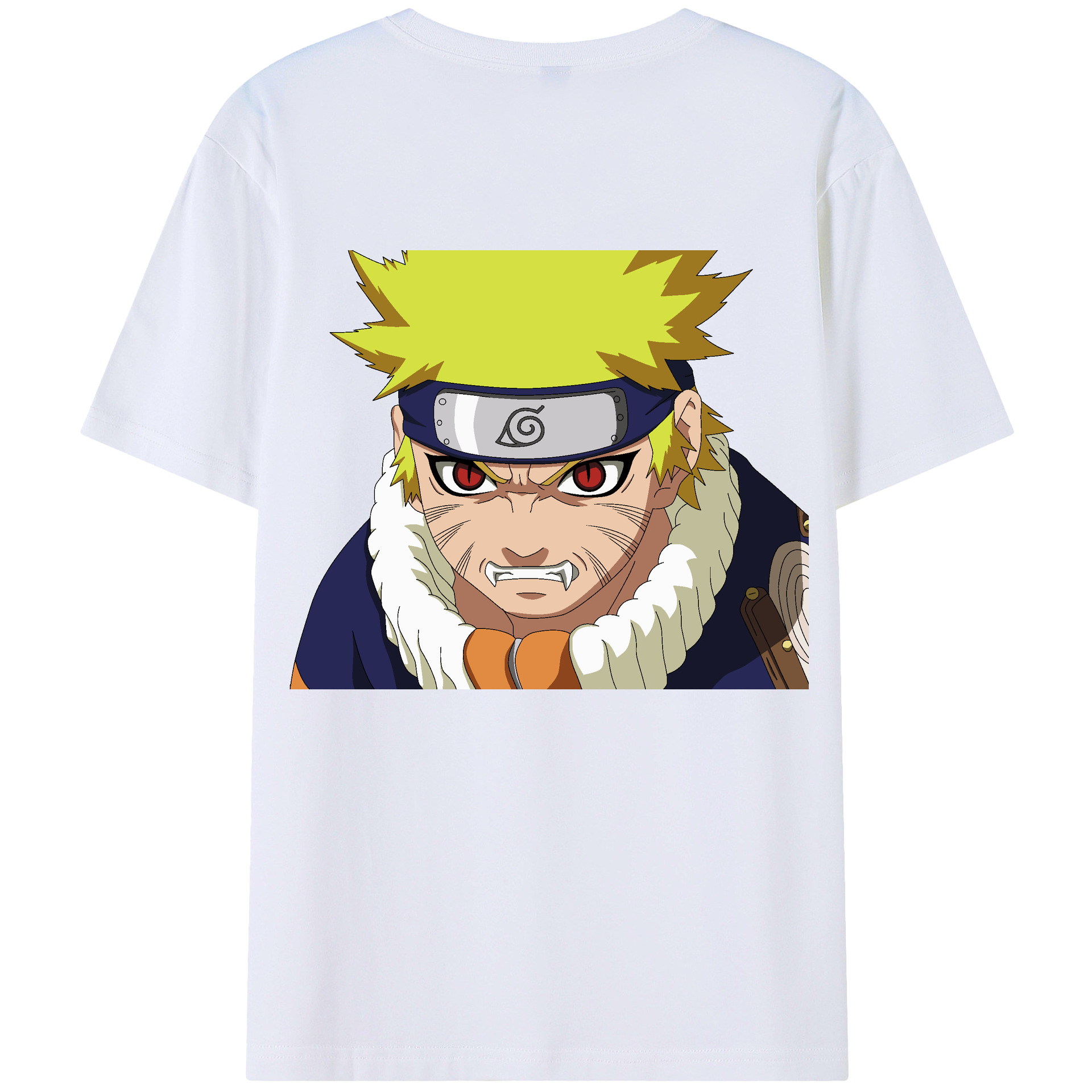 （画像用） NARUTO -ナルト- うずまき ナルト Uzumaki Naruto 綿100％ メンズ半袖Tシャツ（バックプリント） 通気性