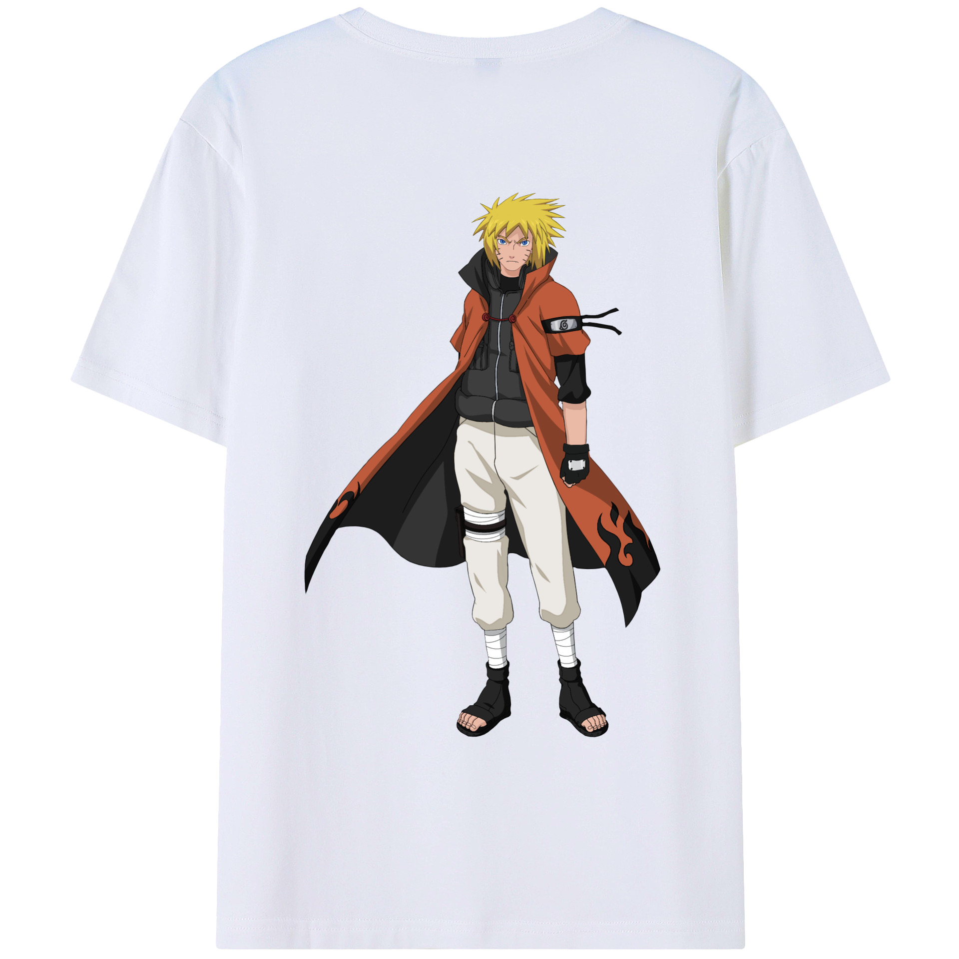 （画像用） NARUTO -ナルト- うずまき ナルト Uzumaki Naruto 綿100％ メンズ半袖Tシャツ（バックプリント） 通気性