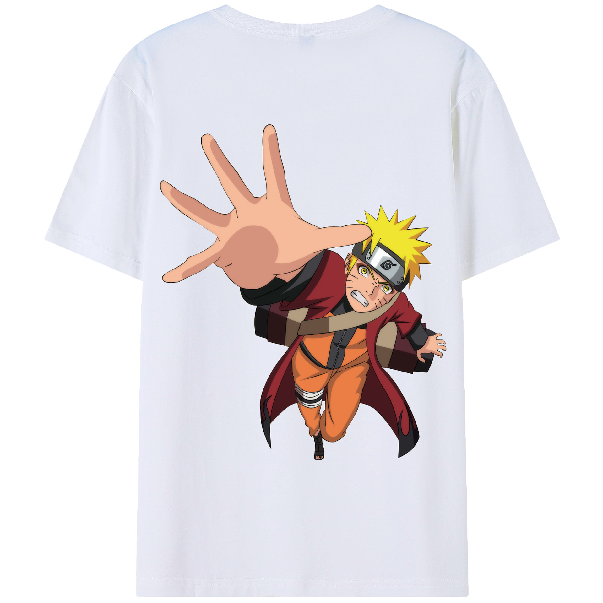 （画像用） NARUTO -ナルト- うずまき ナルト Uzumaki Naruto 綿100％ メンズ半袖Tシャツ（バックプリント） 通気性