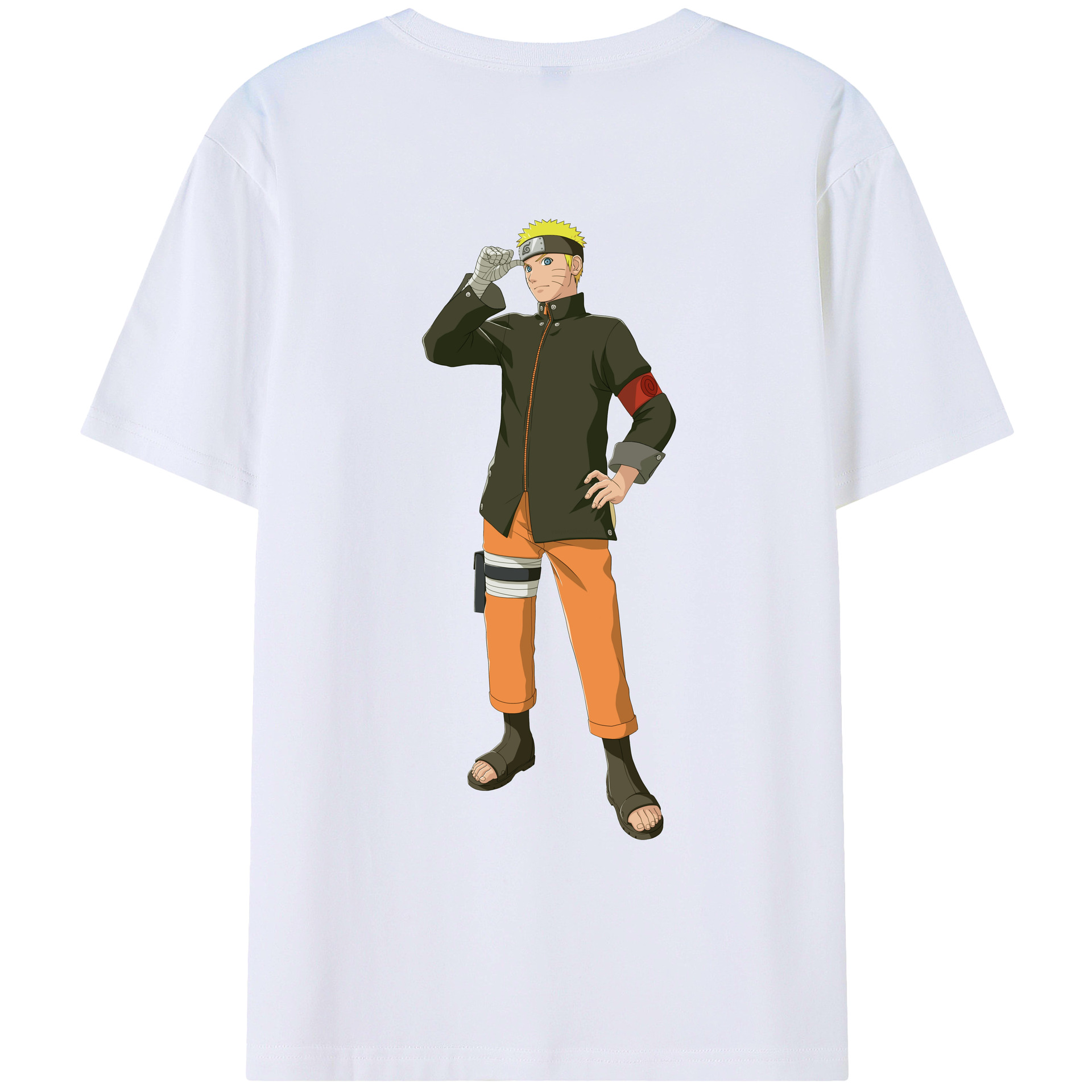 （画像用） NARUTO -ナルト- うずまき ナルト Uzumaki Naruto 綿100％ メンズ半袖Tシャツ（バックプリント） 通気性
