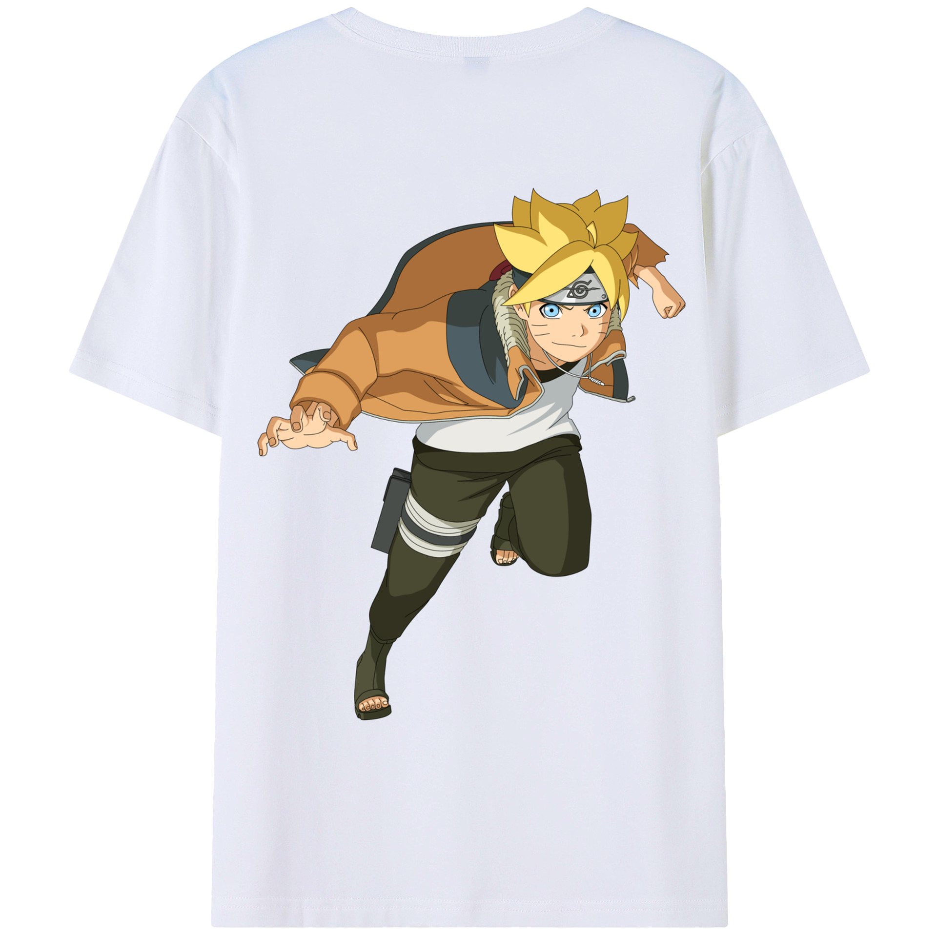 （画像用） NARUTO -ナルト- うずまき ナルト Uzumaki Naruto 綿100％ メンズ半袖Tシャツ（バックプリント） 通気性