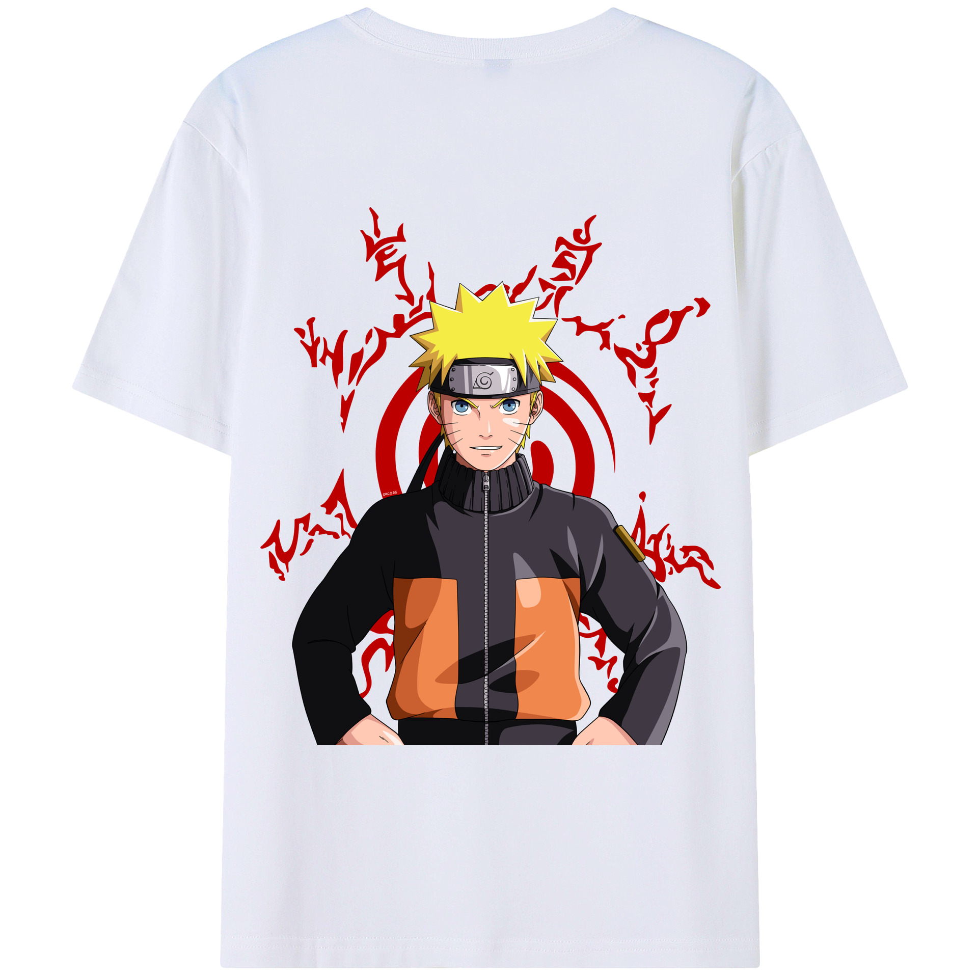 （画像用） NARUTO -ナルト- うずまき ナルト Uzumaki Naruto 綿100％ メンズ半袖Tシャツ（バックプリント） 通気性