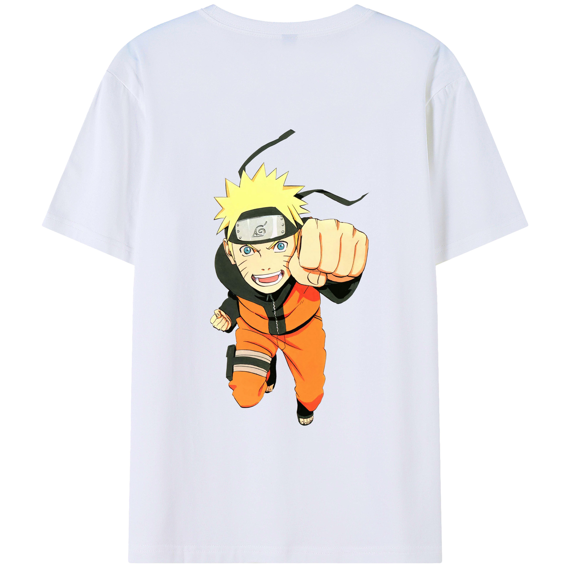 （画像用） NARUTO -ナルト- うずまき ナルト Uzumaki Naruto 綿100％ メンズ半袖Tシャツ（バックプリント） 通気性