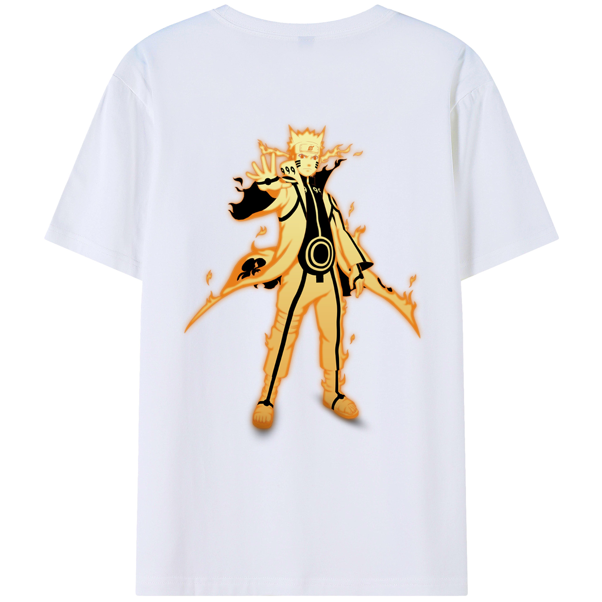 （画像用） NARUTO -ナルト- うずまき ナルト Uzumaki Naruto 綿100％ メンズ半袖Tシャツ（バックプリント） 通気性