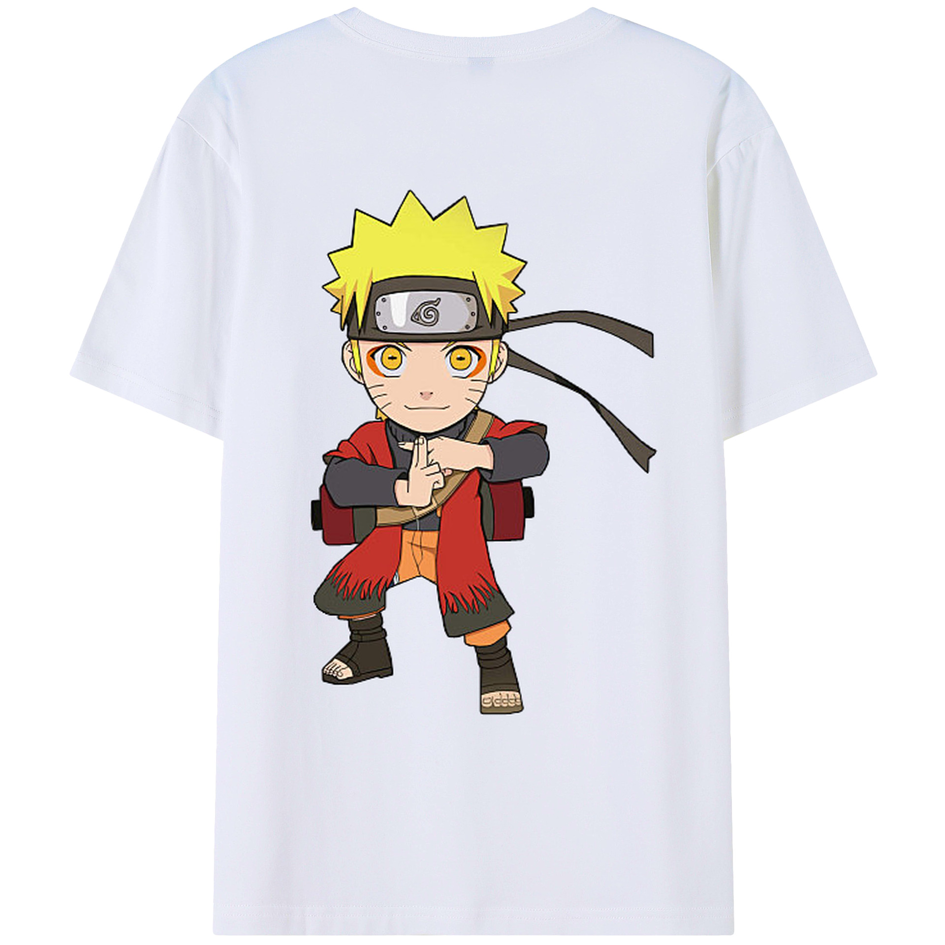 （画像用） NARUTO -ナルト- うずまき ナルト Uzumaki Naruto 綿100％ メンズ半袖Tシャツ（バックプリント） 通気性