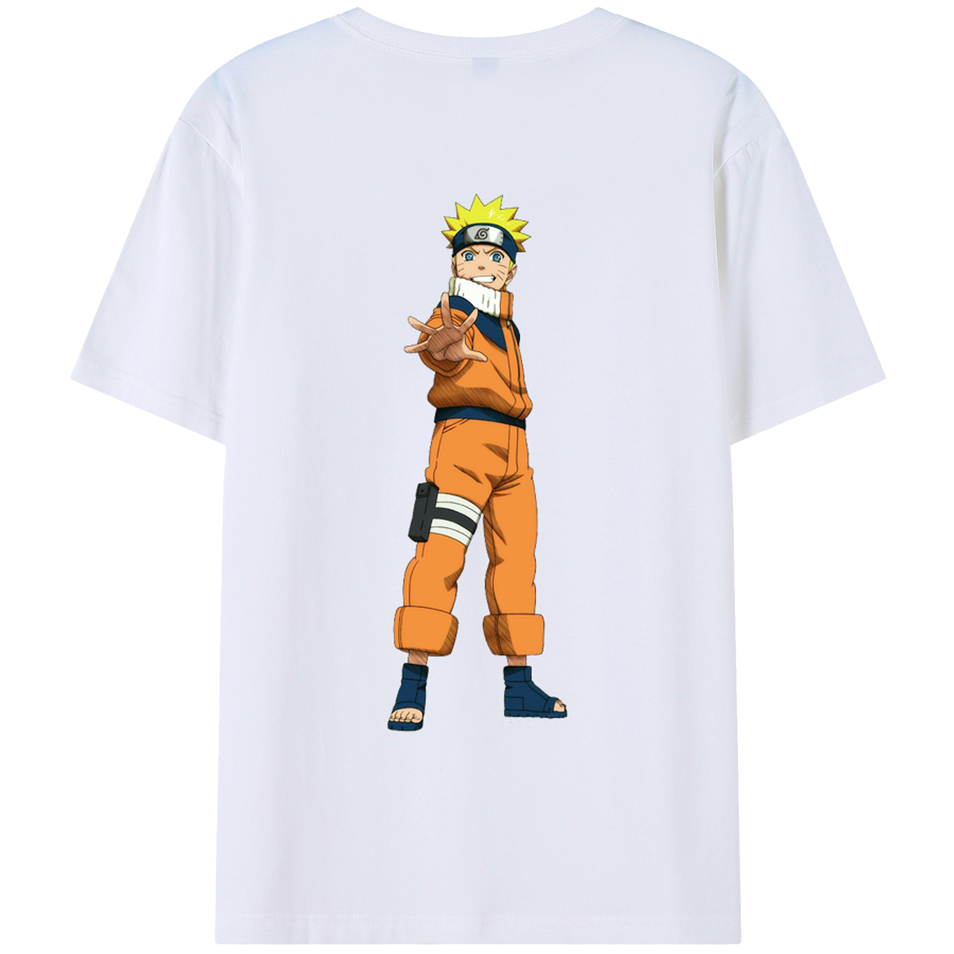 （画像用） NARUTO -ナルト- うずまき ナルト Uzumaki Naruto 綿100％ メンズ半袖Tシャツ（バックプリント） 通気性