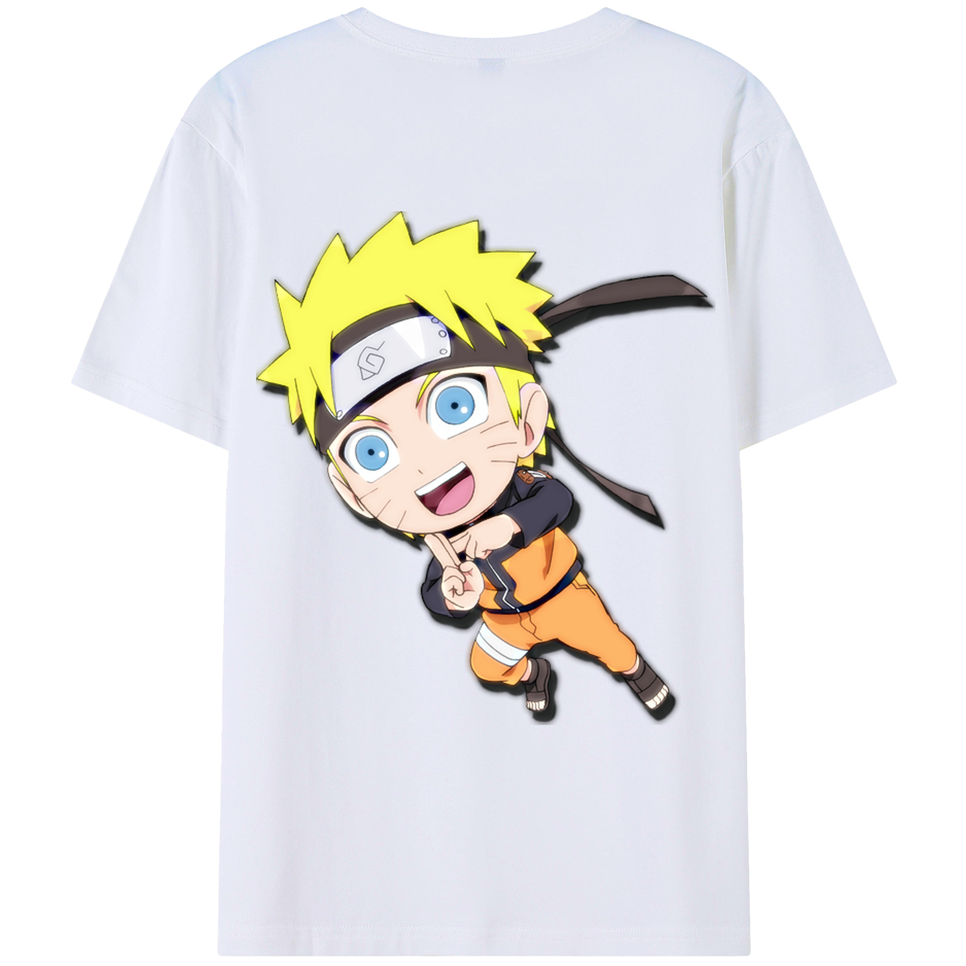 （画像用） NARUTO -ナルト- うずまき ナルト Uzumaki Naruto 綿100％ メンズ半袖Tシャツ（バックプリント） 通気性