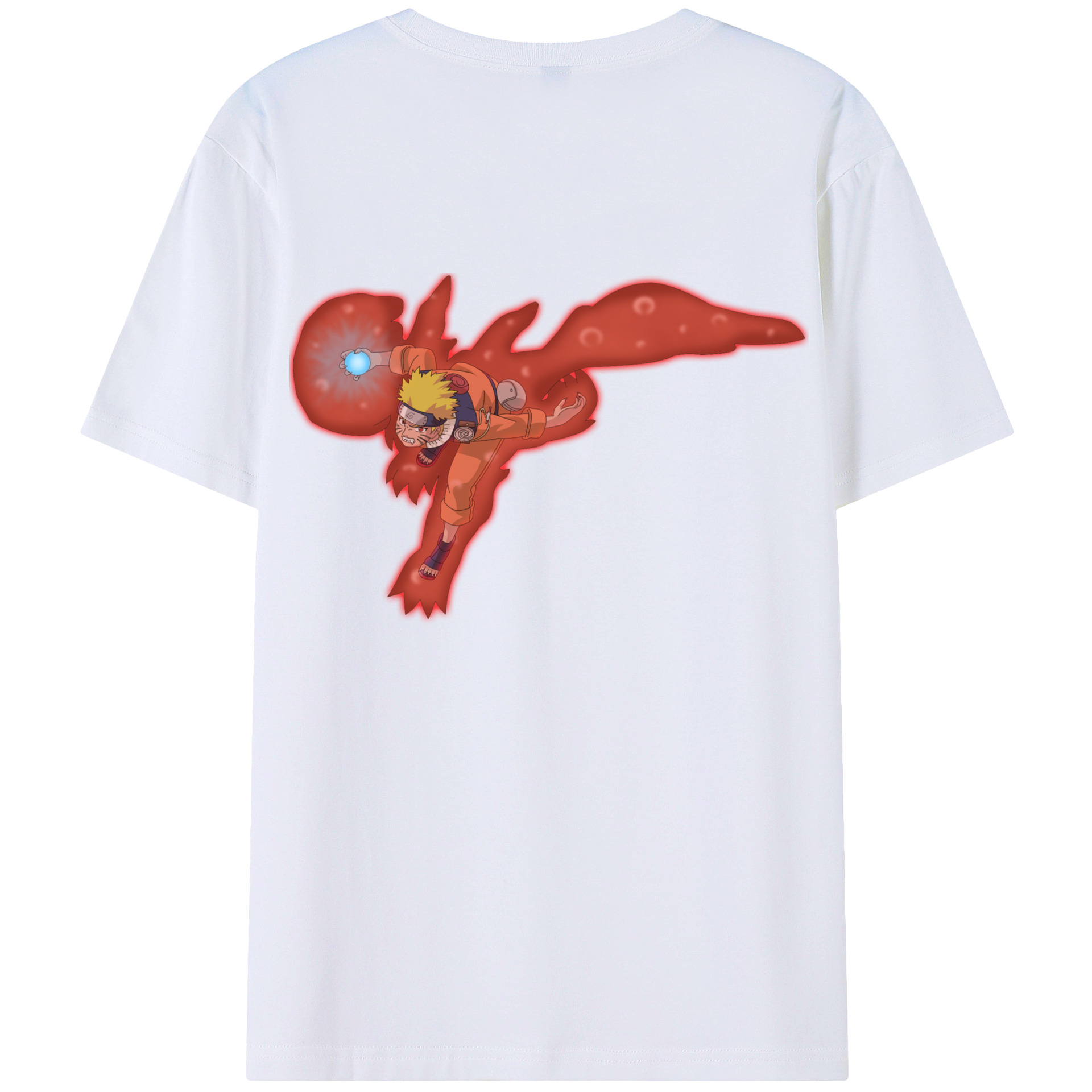 （画像用） NARUTO -ナルト- うずまき ナルト Uzumaki Naruto 綿100％ メンズ半袖Tシャツ（バックプリント） 通気性