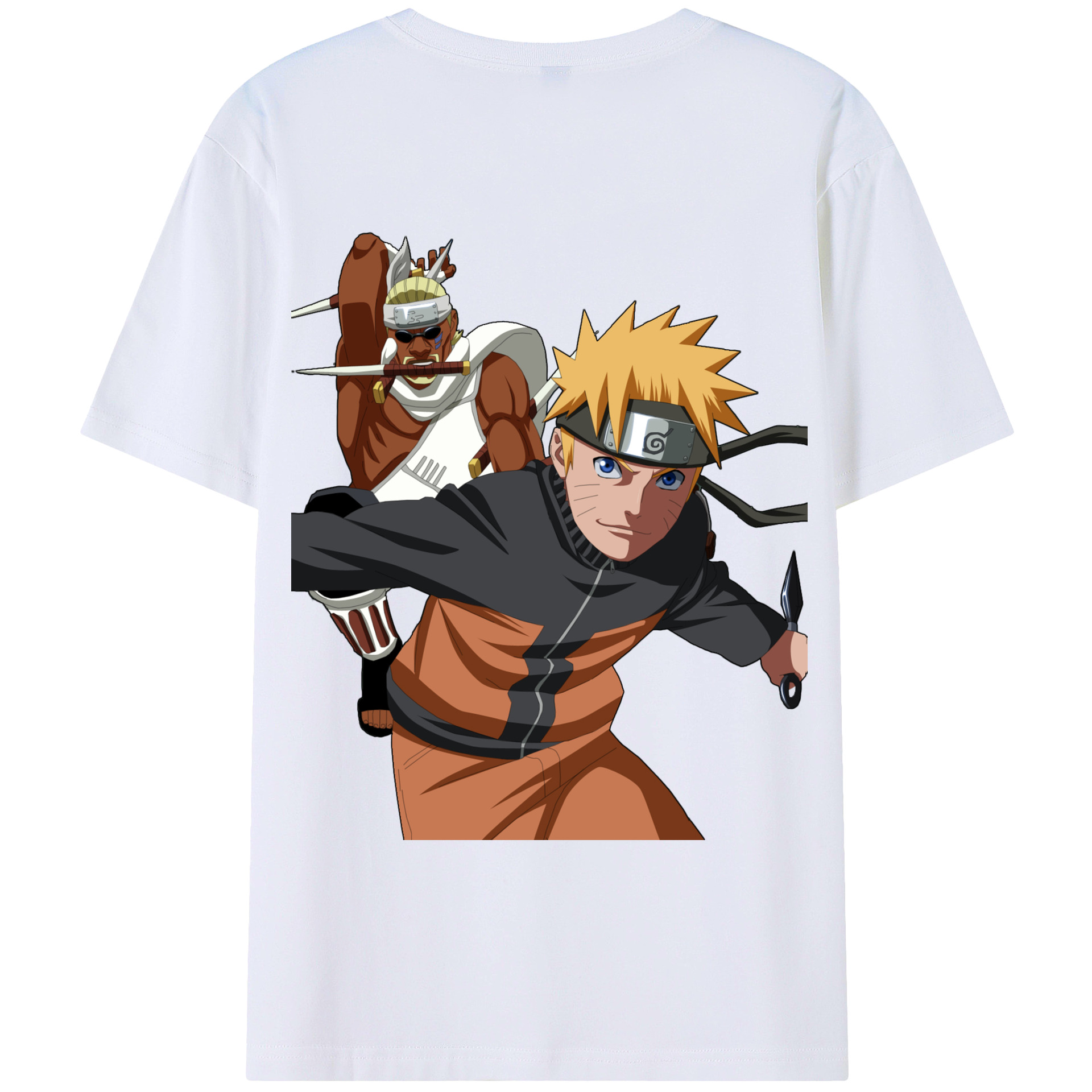 （画像用） NARUTO -ナルト- うずまき ナルト Uzumaki Naruto 綿100％ メンズ半袖Tシャツ（バックプリント） 通気性