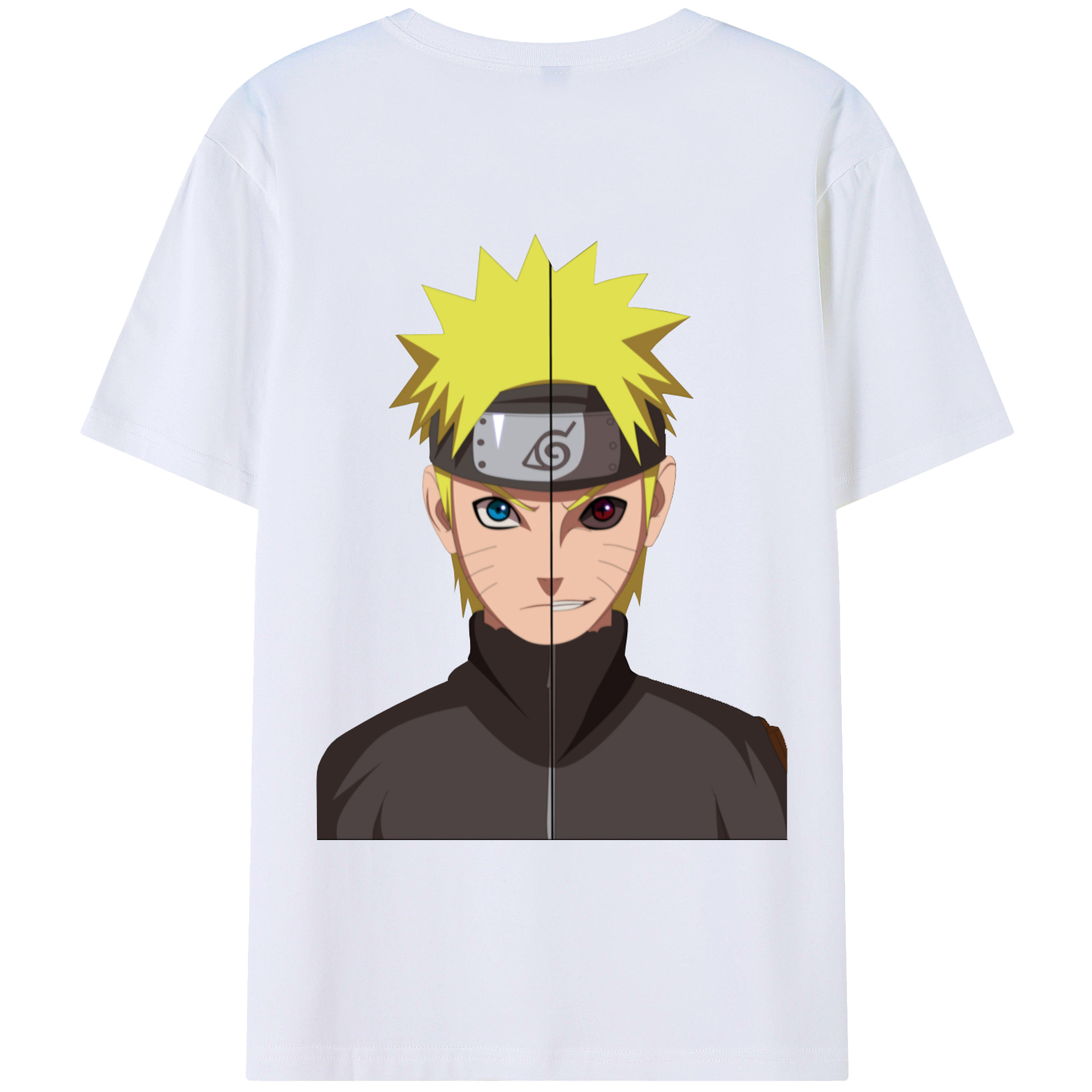 （画像用） NARUTO -ナルト- うずまき ナルト Uzumaki Naruto 綿100％ メンズ半袖Tシャツ（バックプリント） 通気性