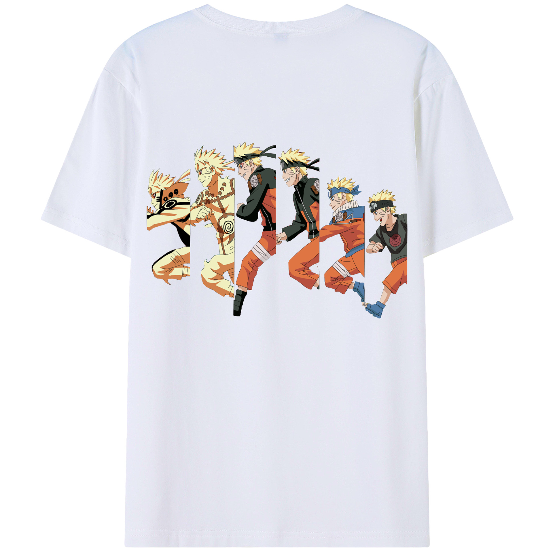 （画像用） NARUTO -ナルト- うずまき ナルト Uzumaki Naruto 綿100％ メンズ半袖Tシャツ（バックプリント） 通気性