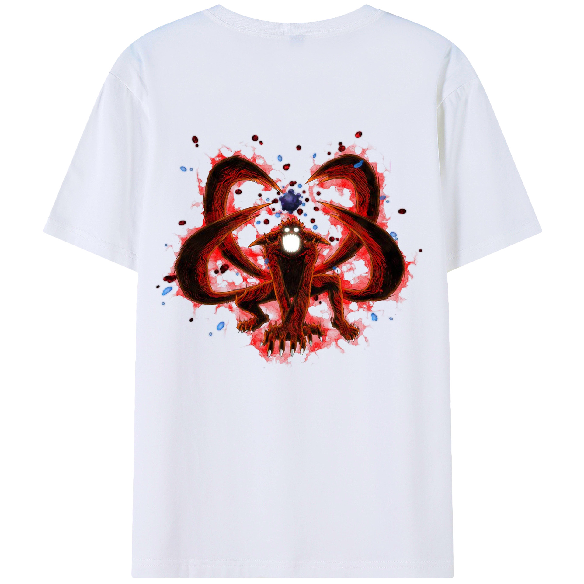 （画像用） NARUTO -ナルト- うずまき ナルト Uzumaki Naruto 綿100％ メンズ半袖Tシャツ（バックプリント） 通気性