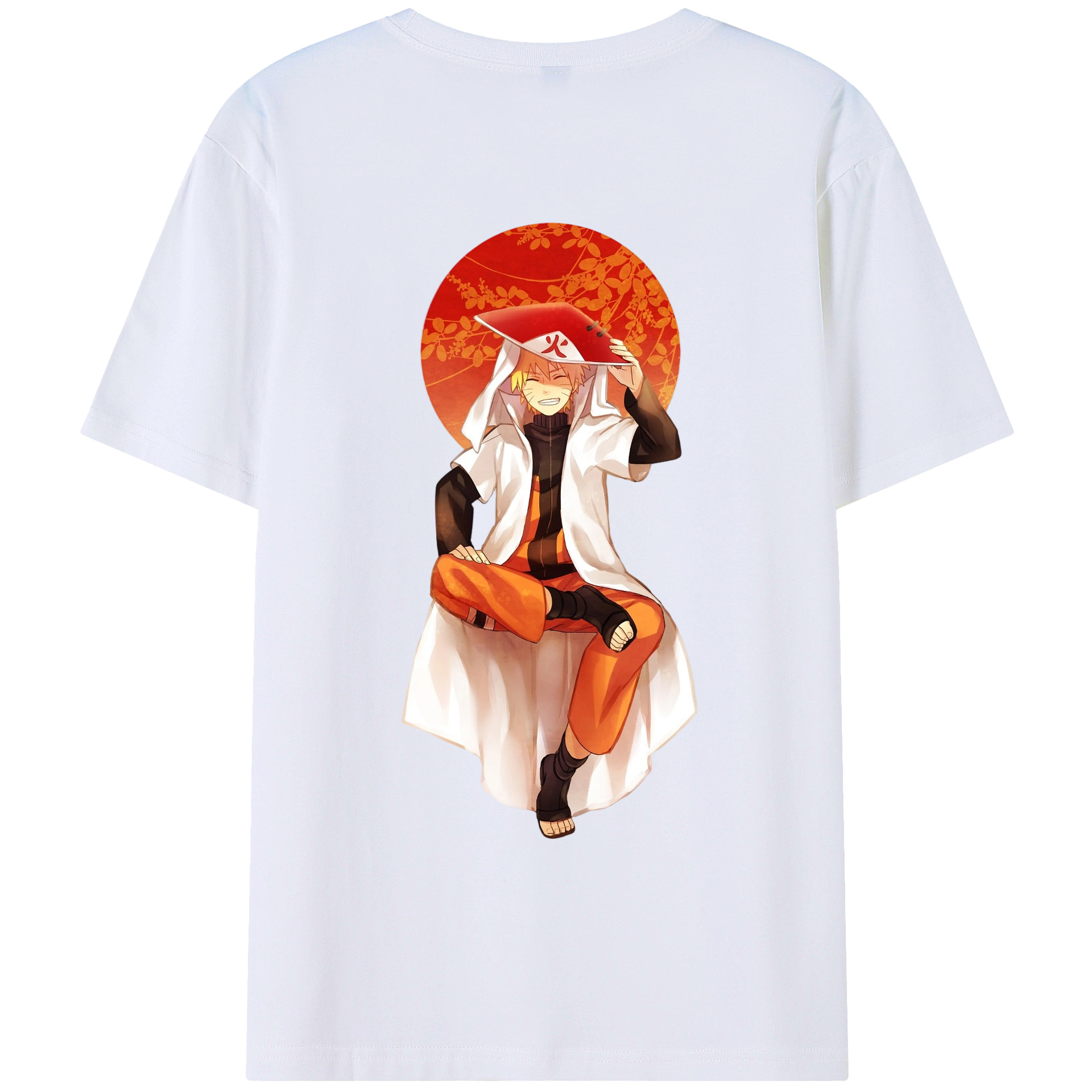 （画像用） NARUTO -ナルト- うずまき ナルト Uzumaki Naruto 綿100％ メンズ半袖Tシャツ（バックプリント） 通気性