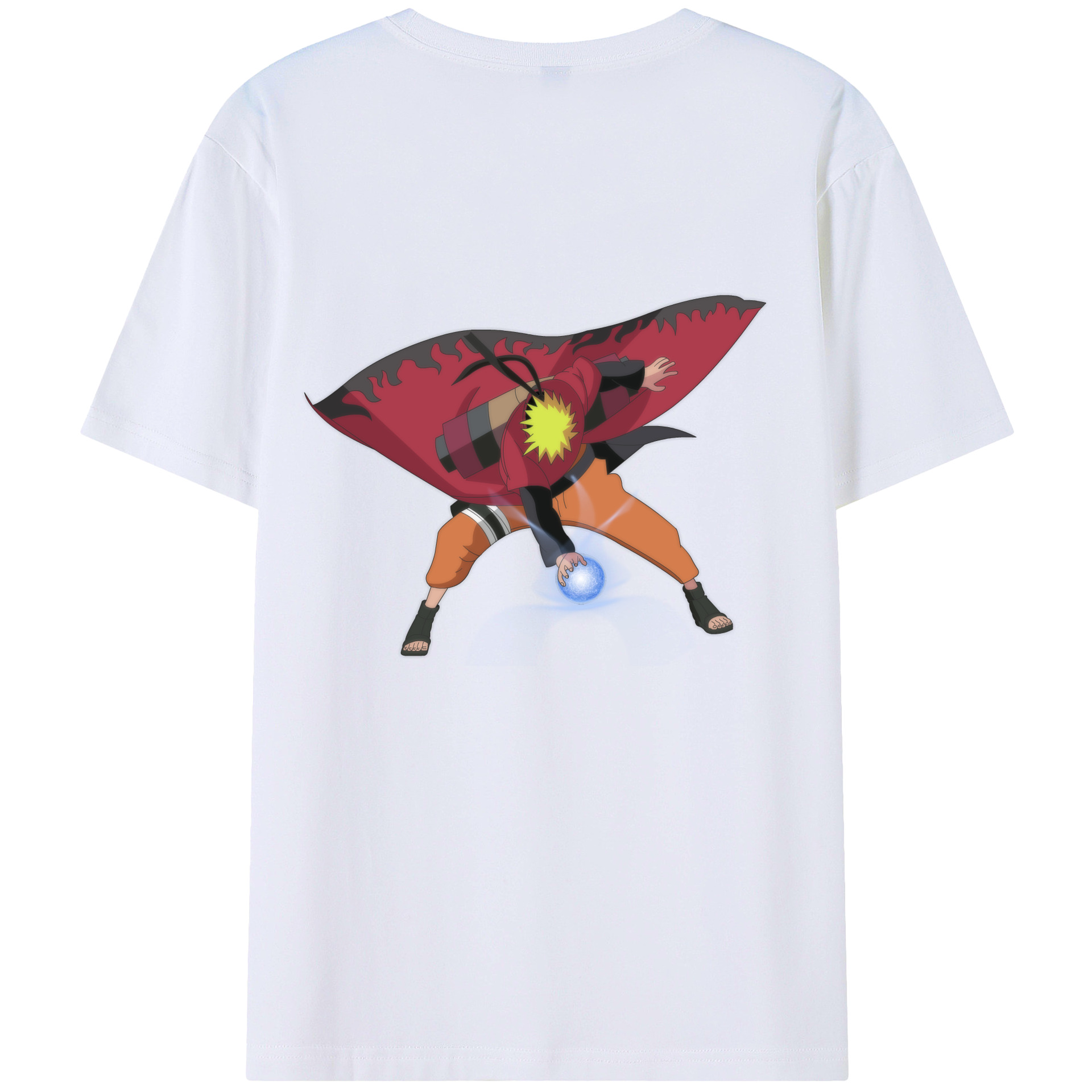 （画像用） NARUTO -ナルト- うずまき ナルト Uzumaki Naruto 綿100％ メンズ半袖Tシャツ（バックプリント） 通気性