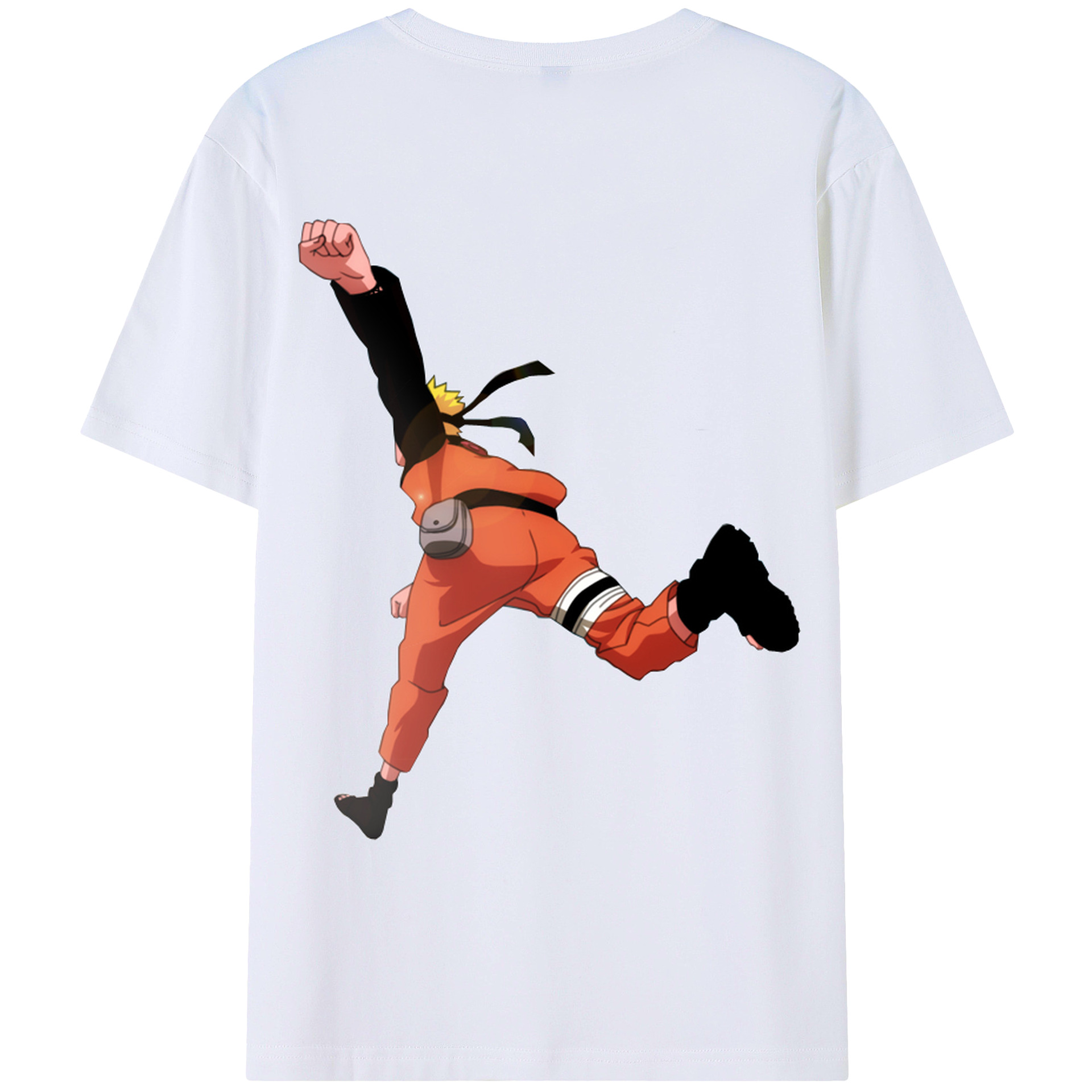 （画像用） NARUTO -ナルト- うずまき ナルト Uzumaki Naruto 綿100％ メンズ半袖Tシャツ（バックプリント） 通気性