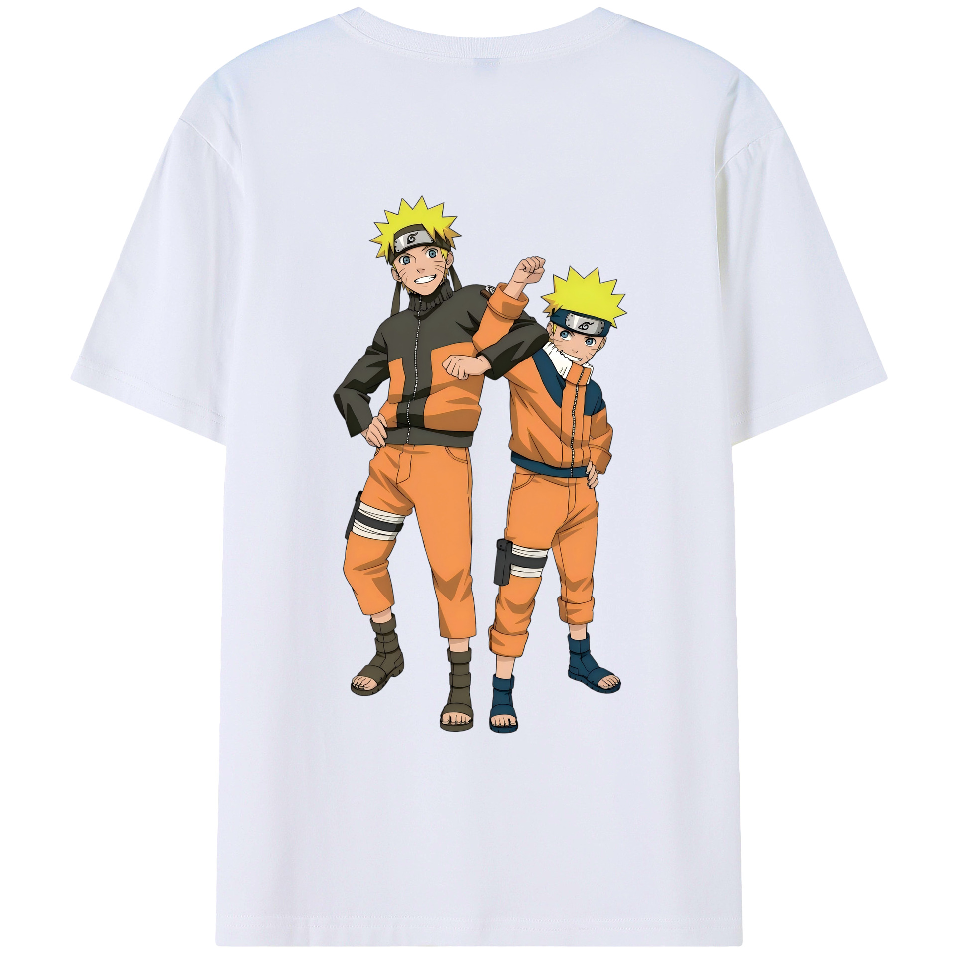 （画像用） NARUTO -ナルト- うずまき ナルト Uzumaki Naruto 綿100％ メンズ半袖Tシャツ（バックプリント） 通気性