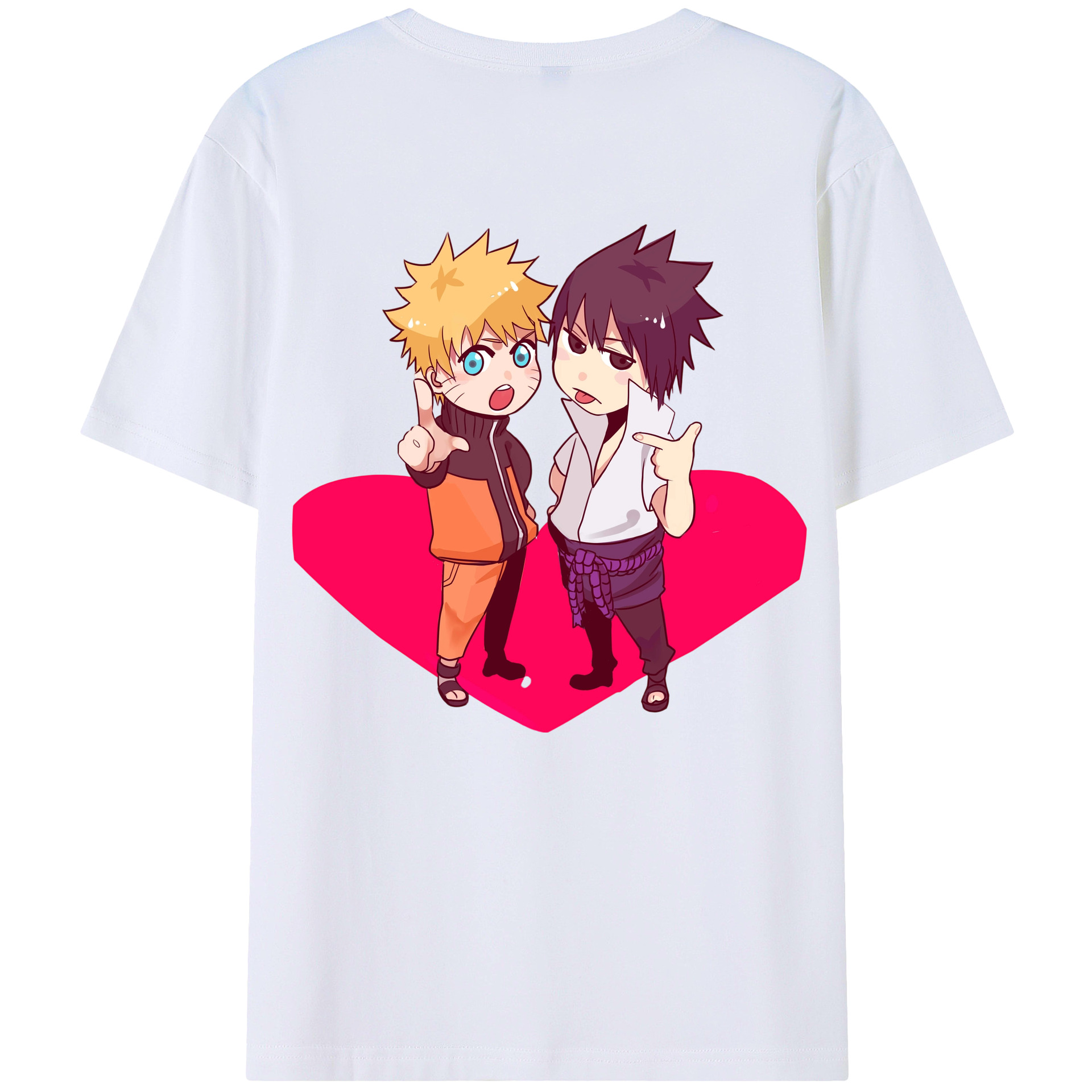 （画像用） NARUTO -ナルト- うずまき ナルト Uzumaki Naruto 綿100％ メンズ半袖Tシャツ（バックプリント） 通気性