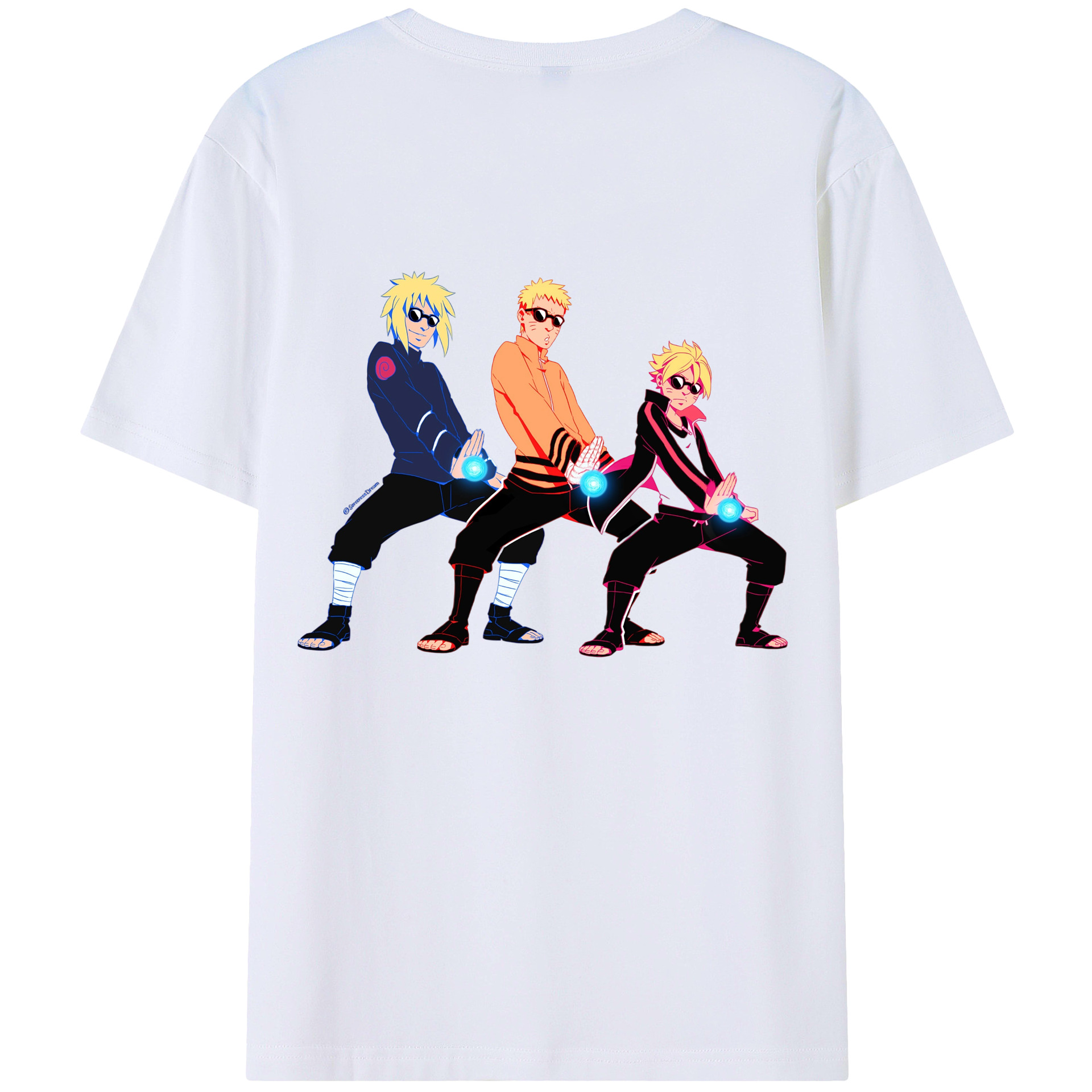 （画像用） NARUTO -ナルト- うずまき ナルト Uzumaki Naruto 綿100％ メンズ半袖Tシャツ（バックプリント） 通気性