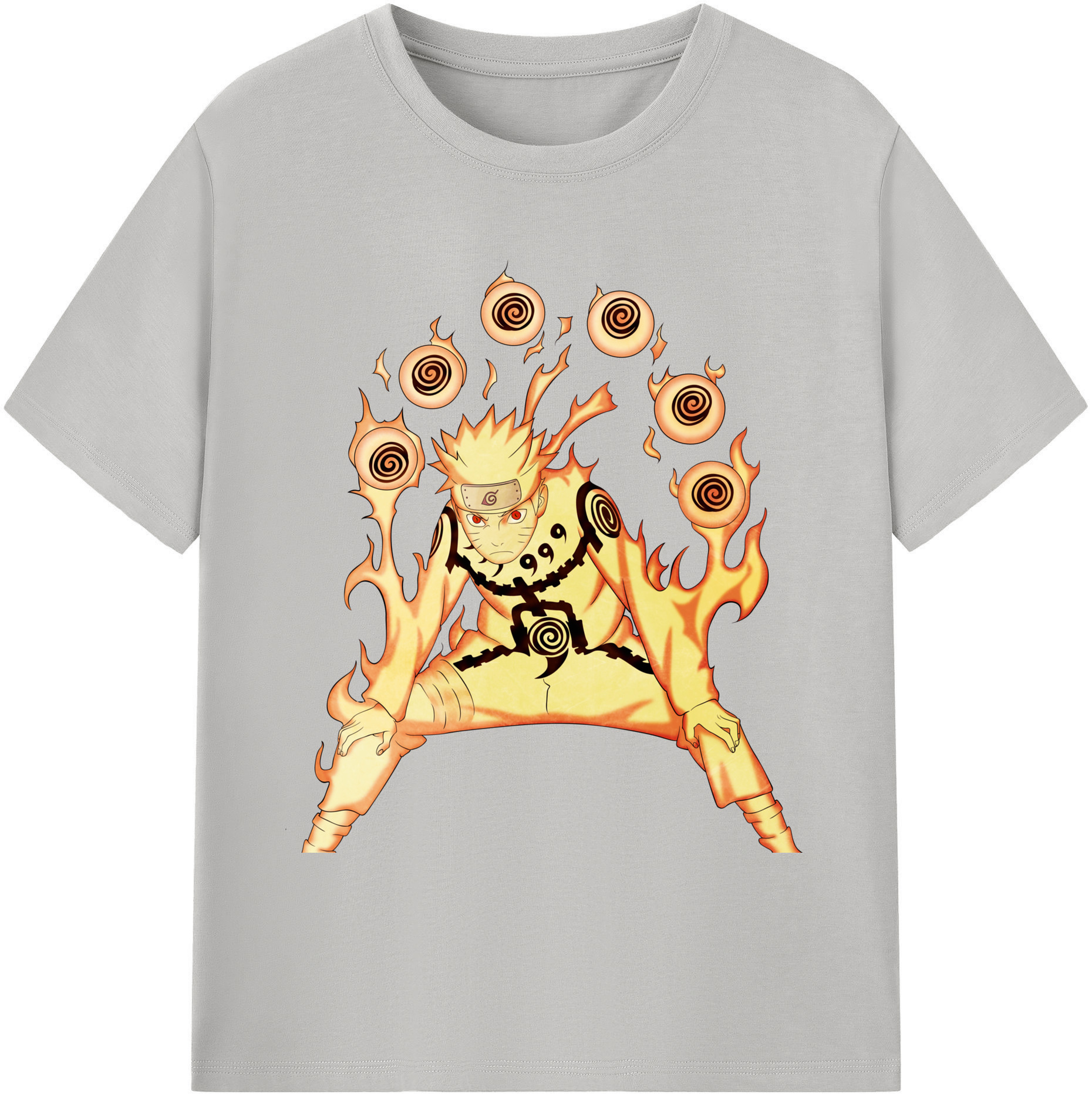 （画像用） NARUTO -ナルト- うずまき ナルト Uzumaki Naruto 綿100％ メンズ半袖Tシャツ｜肌触りやわらか＆通気性