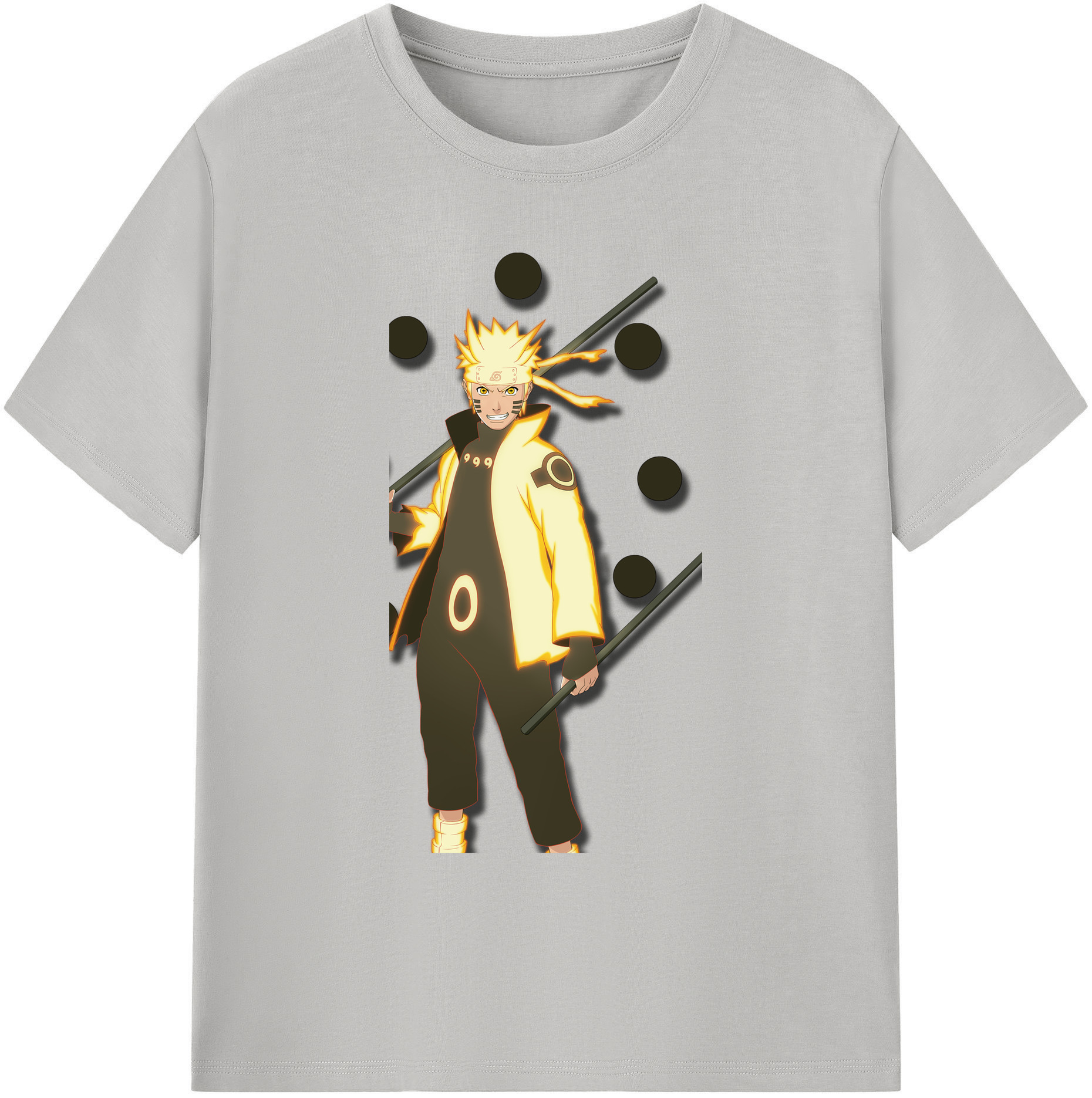 （画像用） NARUTO -ナルト- うずまき ナルト Uzumaki Naruto 綿100％ メンズ半袖Tシャツ｜肌触りやわらか＆通気性