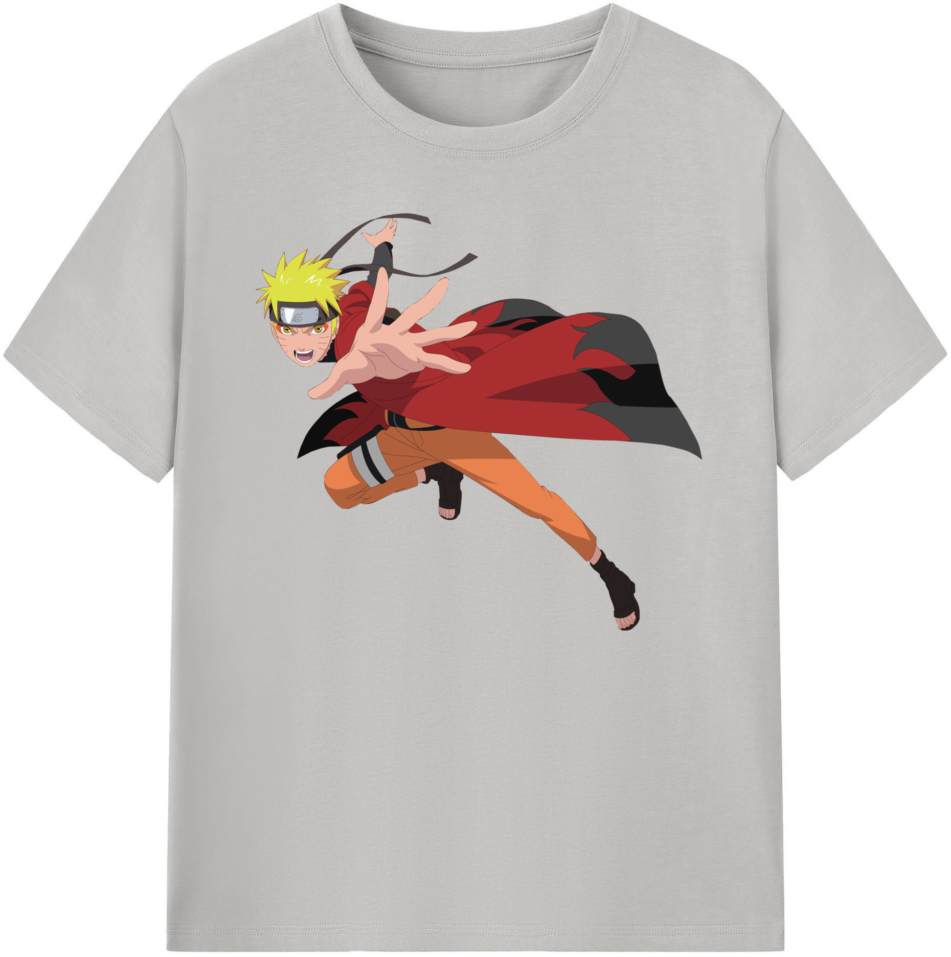 （画像用） NARUTO -ナルト- うずまき ナルト Uzumaki Naruto 綿100％ メンズ半袖Tシャツ｜肌触りやわらか＆通気性