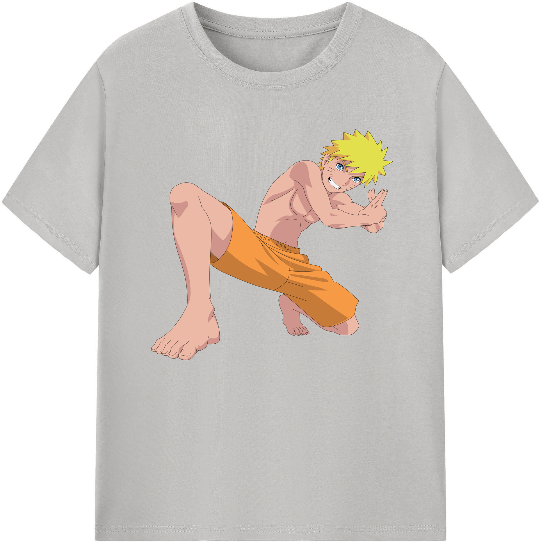 （画像用） NARUTO -ナルト- うずまき ナルト Uzumaki Naruto 綿100％ メンズ半袖Tシャツ｜肌触りやわらか＆通気性